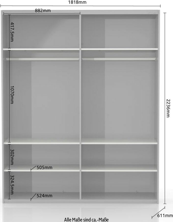 Places of Style Schwebetürenschrank »Onyx«, UV lackiert für langlebige Oberflächen, Soft-Close-Funktion