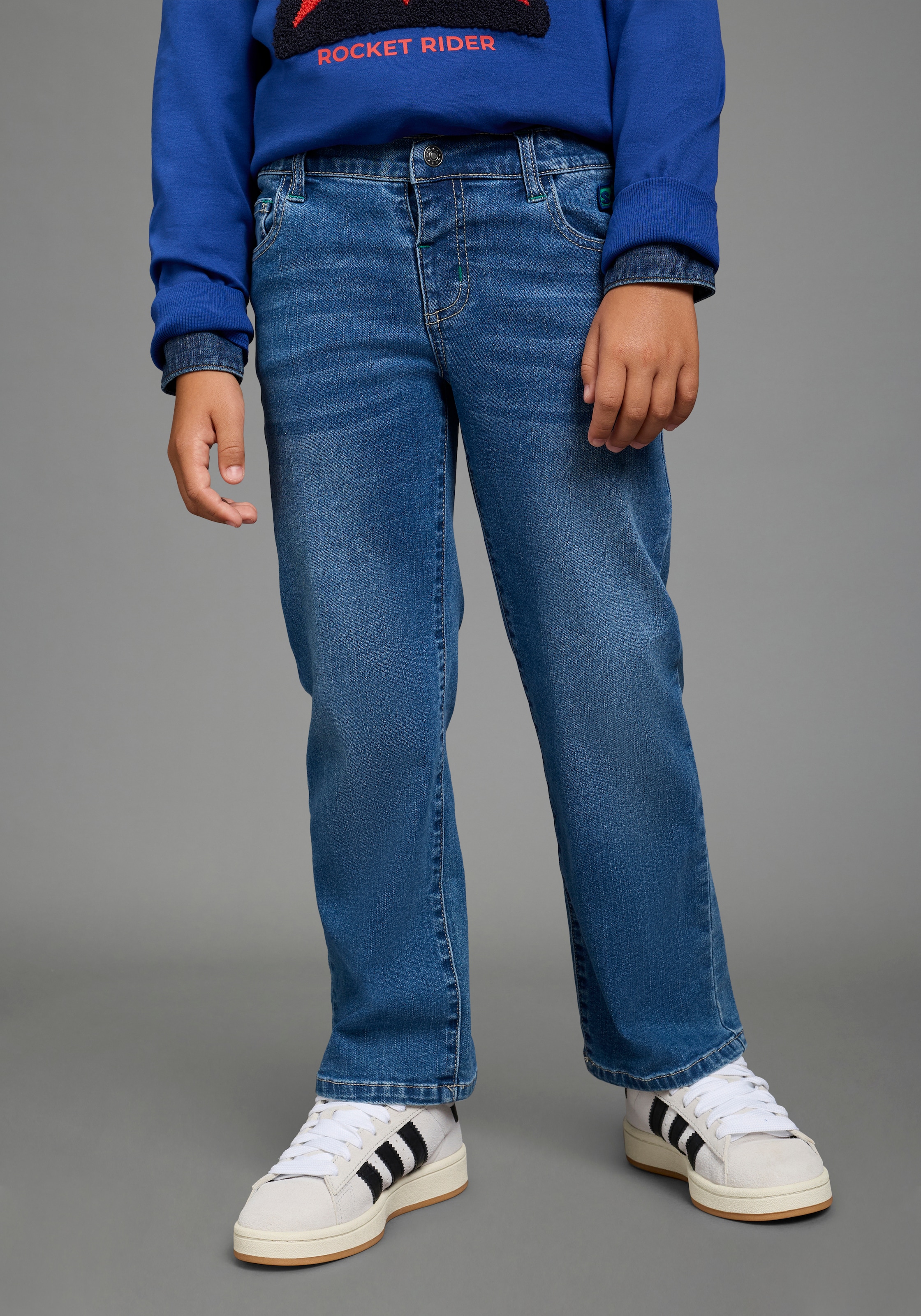 Scout Straight-Jeans »Gerade Schlupf-Stretchjeans - NEU von SCOUT« für Jungen, straight fit, mit mehreren Taschen inklusive Coinpocket