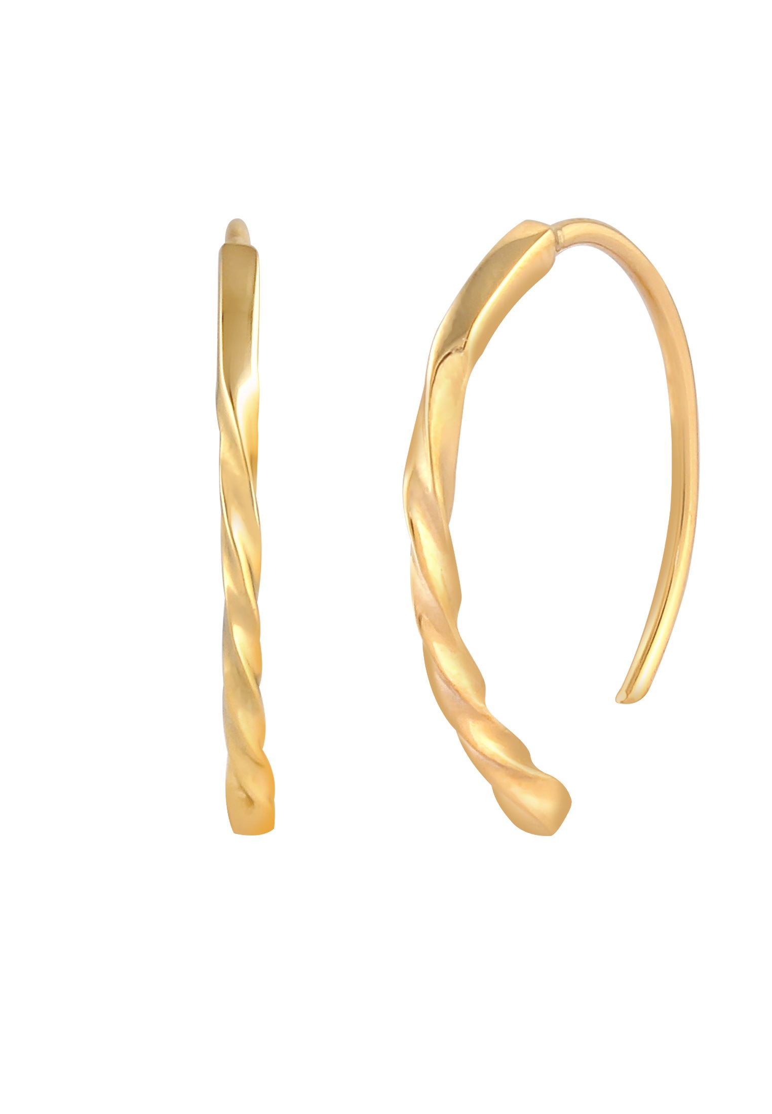 Elli Paar Creolen »Ohrringe Creolen Oval Twist Design Offen 925 Silber«