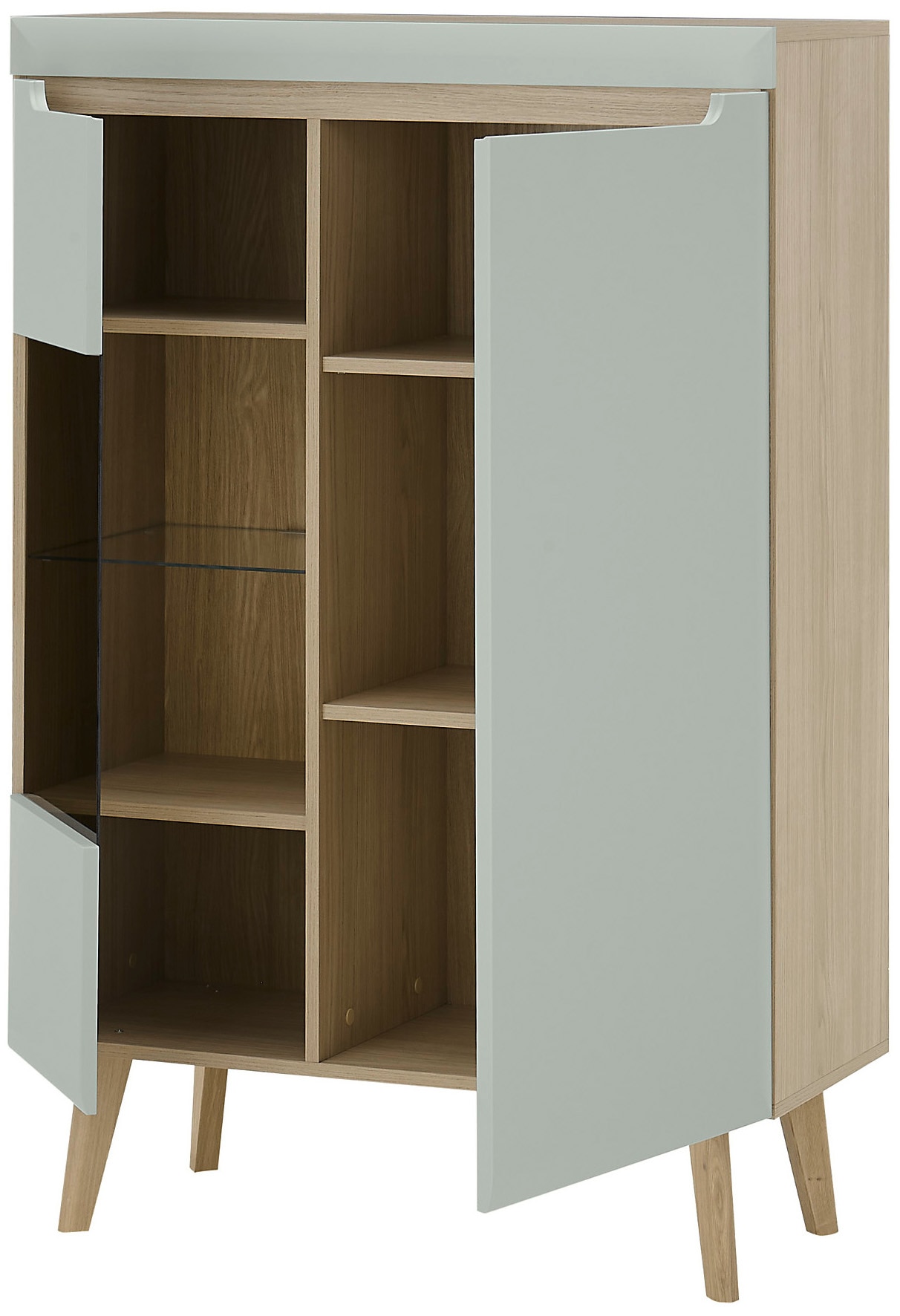 INOSIGN Wohnwand »Torge, Anbauwand, Schrankwand, Mediawand, Wohnzimmer-Set«, (Set, 4 St.), enthält 2 Vitrinen, 1 Lowboard + 1 Wandboard, 290 cm breit