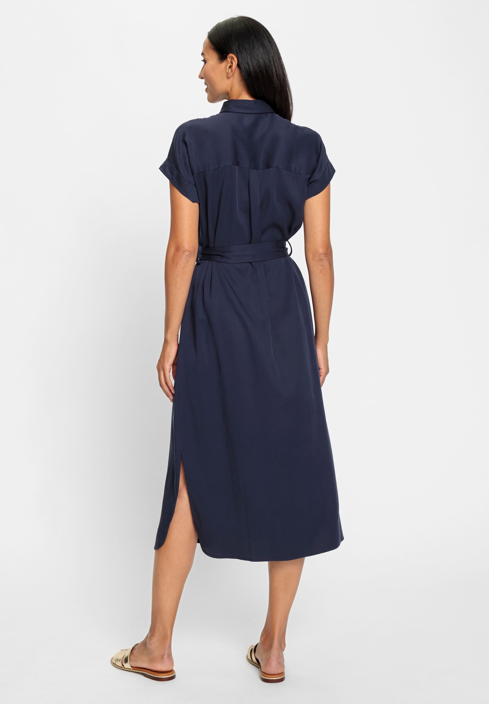 heine Hemdblusenkleid »Hemdblusenkleid Hemdblusenkleid inklusive Bindegürtel« Brusttasche