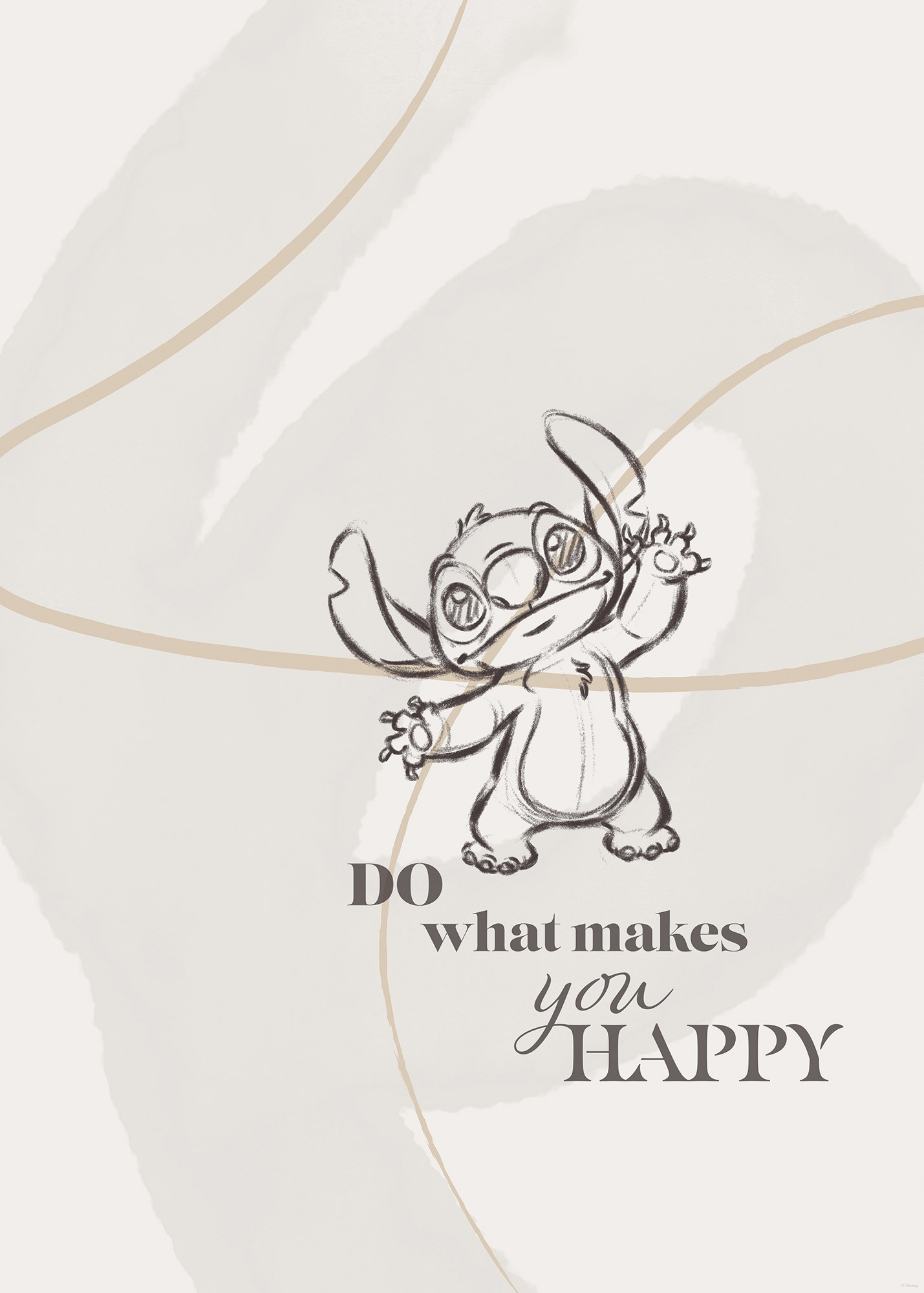 Komar Wandbild »Disney Lilo and Stitch Do What Makes You Happy«, Disney, (Set, 1 St.), 50 x 70 cm (Breite x Höhe) - Kinderzimmer, Dekoration