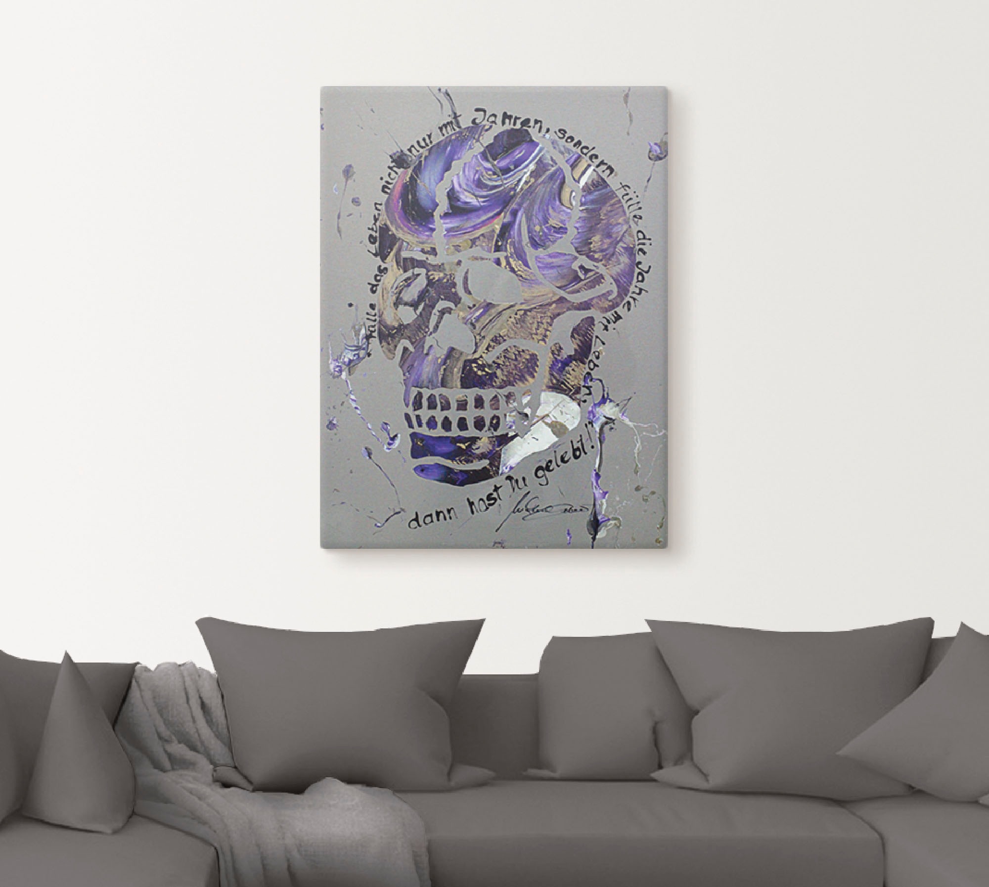 Artland Wandbild »Totenkopf 3« Körper 1 Stk. tlg. als Leinwandbild, Wandaufkleber in verschied. Größen