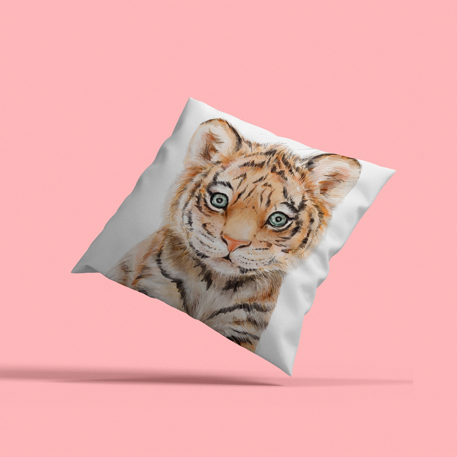 queence Dekokissen »Tigerbaby«, Kissenhülle mit HD Premium Druck, geruchsneutral, 40x40cm