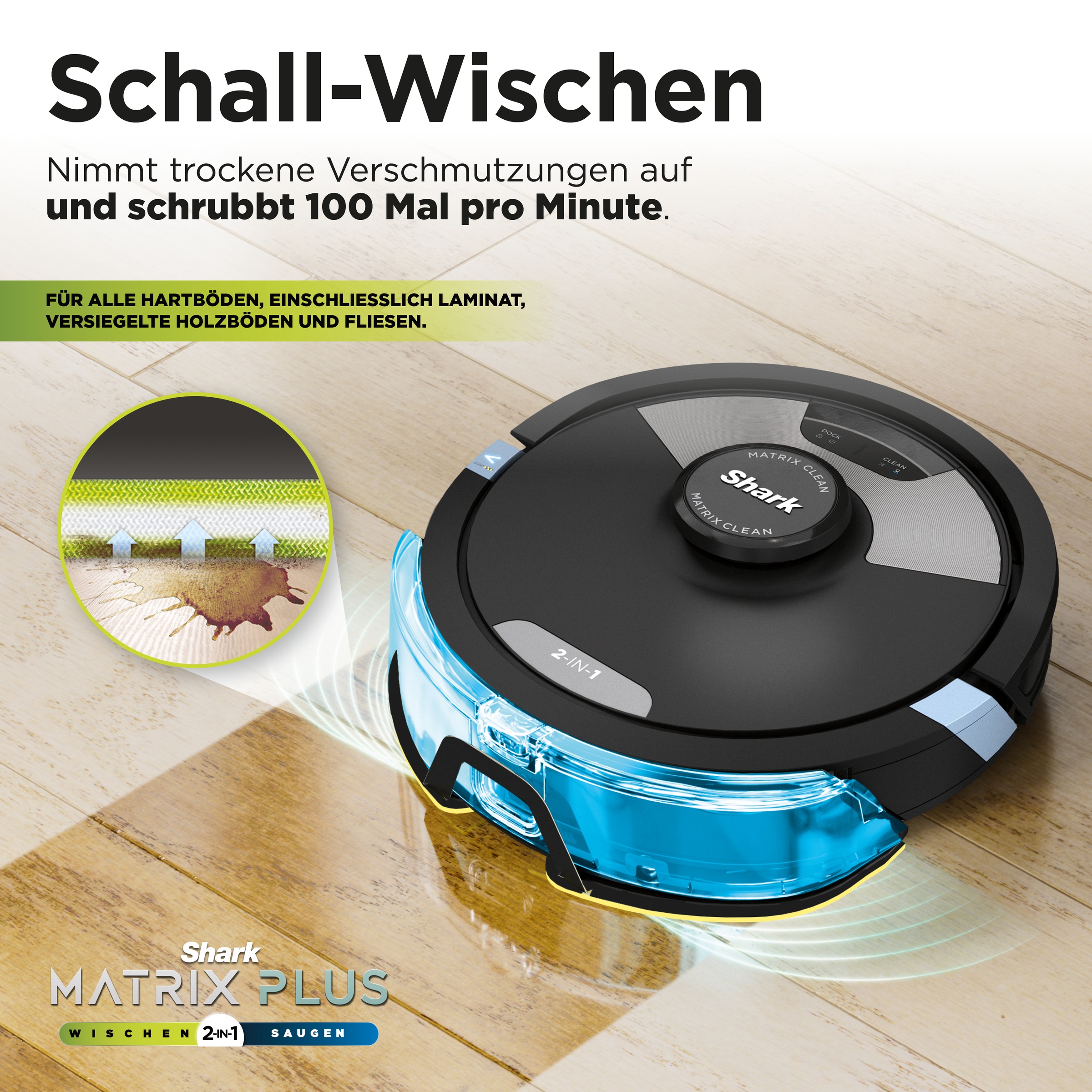 Shark Nass-Trocken-Saugroboter »RV2620WDEU«, Matrix Plus 2-in-1 Wischen & Saugen