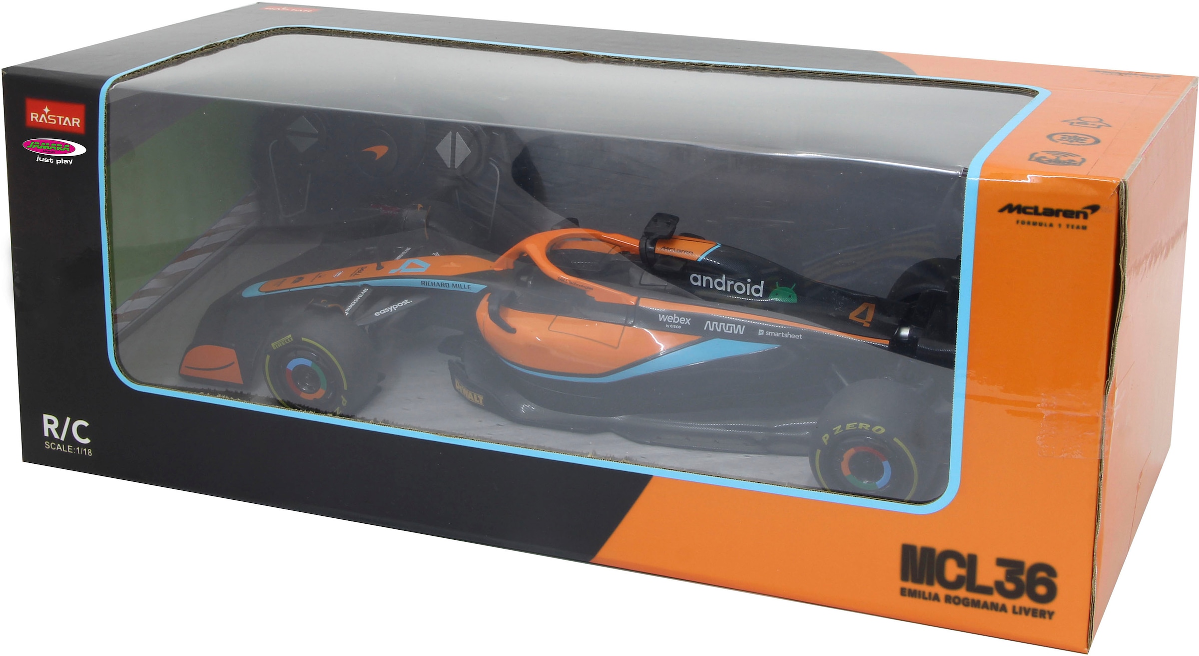 Jamara RC-Auto »Deluxe Cars, Deluxe Cars, McLaren MCL36 1:18, orange - 2,4 GHz«