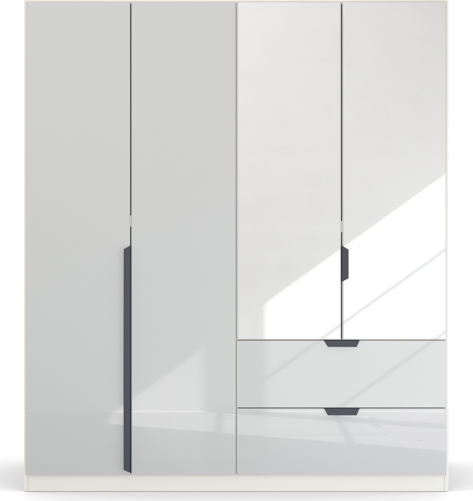 rauch Drehtürenschrank »Kleiderschrank Schrank Garderobe Ankleide MODERN BY QUADRA SPIN« Breiten: 181/226/271 cm, Höhe 210 cm,  mit Spiegel und hochwertiger Glasfront, Stangengriff MADE IN GERMANY