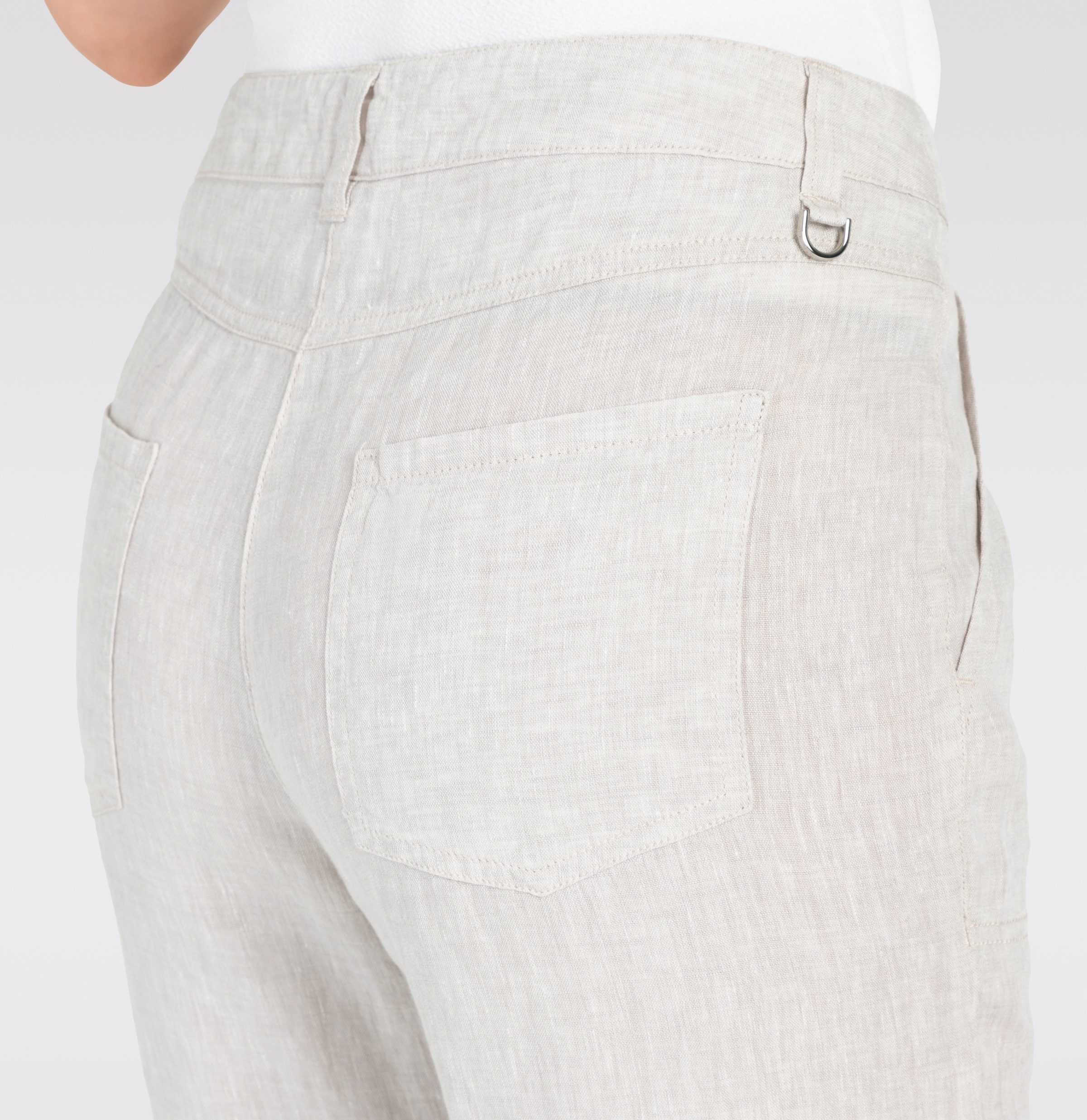 MAC Leinenhose »NORA cropped«, temperaturausgleichend und angenehm auf der Haut