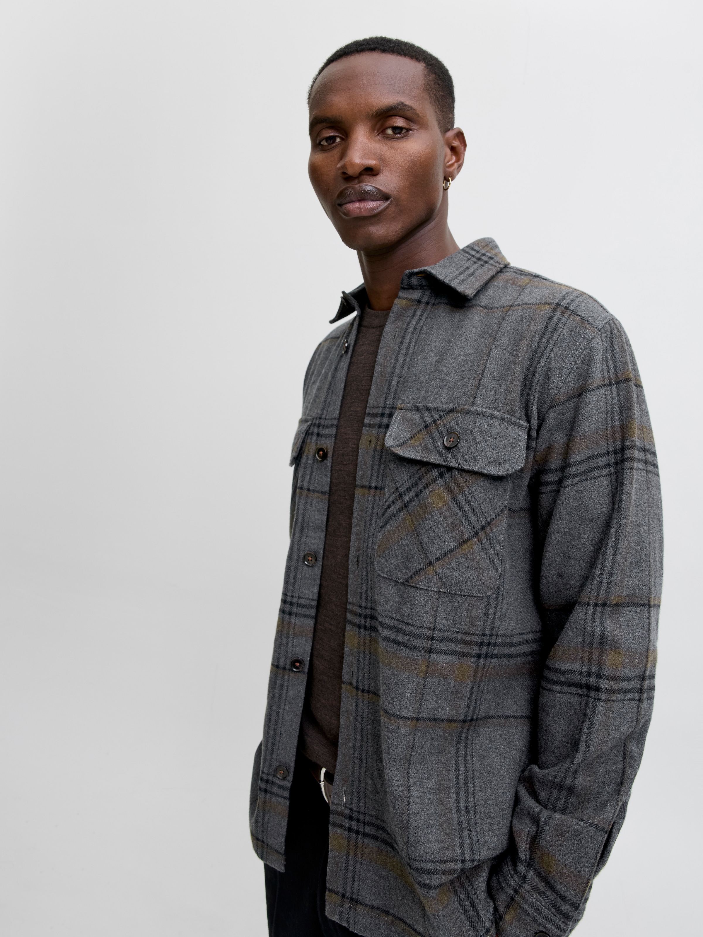 Jack & Jones Langarmhemd »JPRRAYLE MELANGE CHECK L/S OVERSHIRT SN«