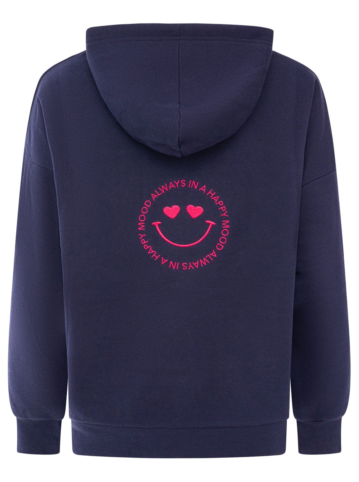 Zwillingsherz Sweatshirt »Oversized Hoody "HAPPY"«, positiver Statement Print, Kängurutasche, Kapuze
