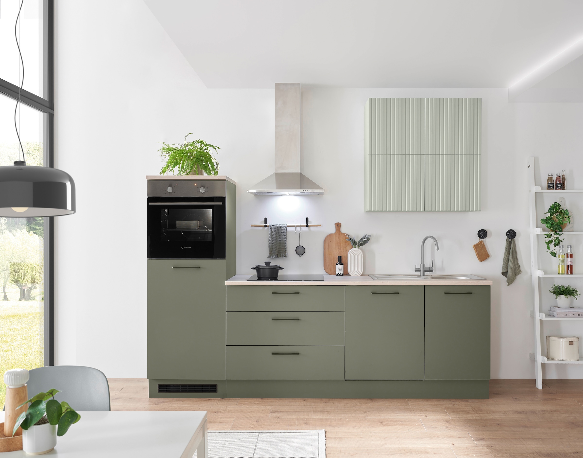 BASIC by Balculina Küchenzeile »Mint B/H/T 260x200x60 cm« Breite 260 cm, wahlweise mit E-Geräten und Induktion
