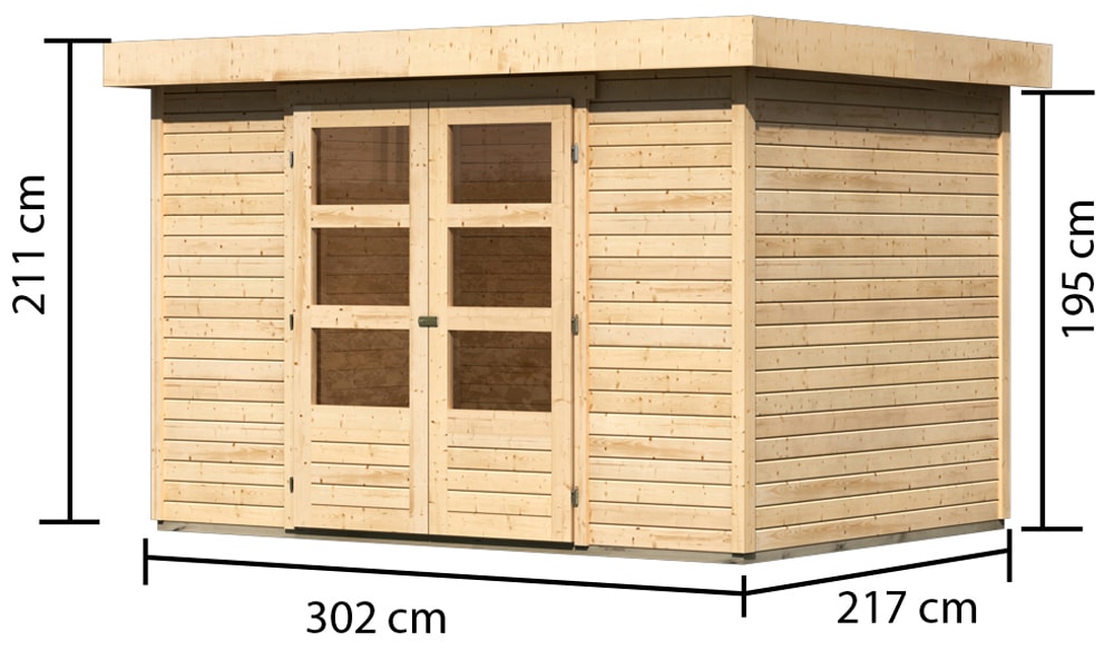 Karibu Gartenhaus »Arnis 4« naturbelassen oder terragrau