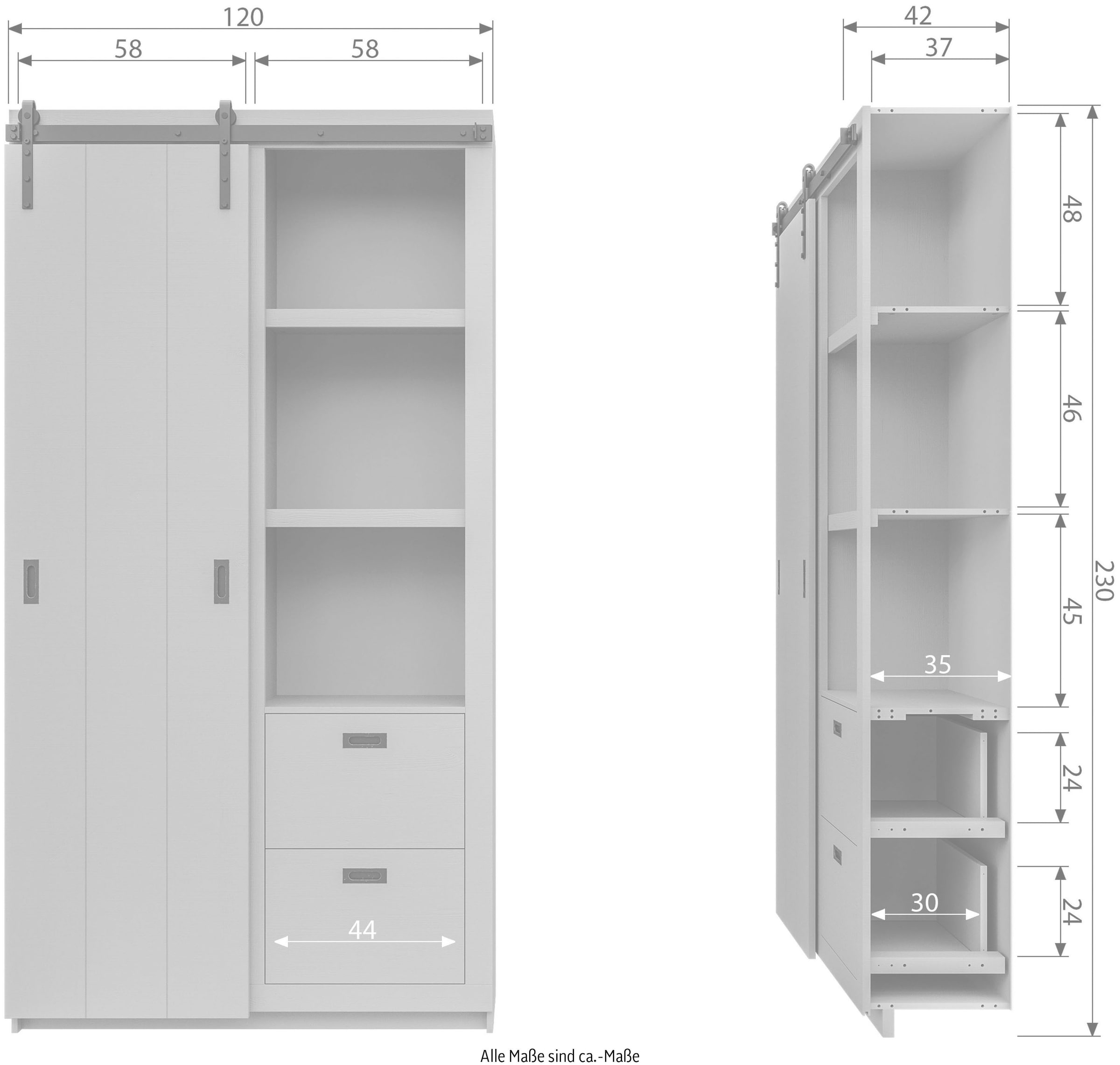 vtwonen Vitrine »Slide«, H 230 cm x B 120 cm x T 42 cm