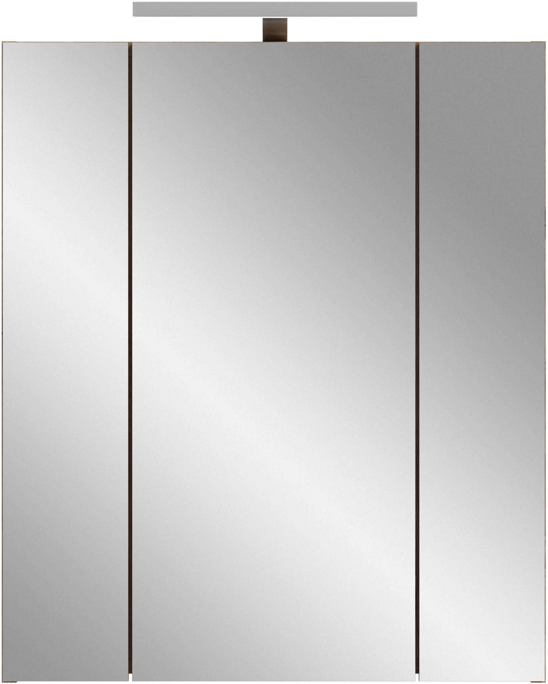 INOSIGN Spiegelschrank 2 Stk. tlg. Florenz, Spiegelschrank inkl. Beleuchtung, Nox Oak NB,  3-türig