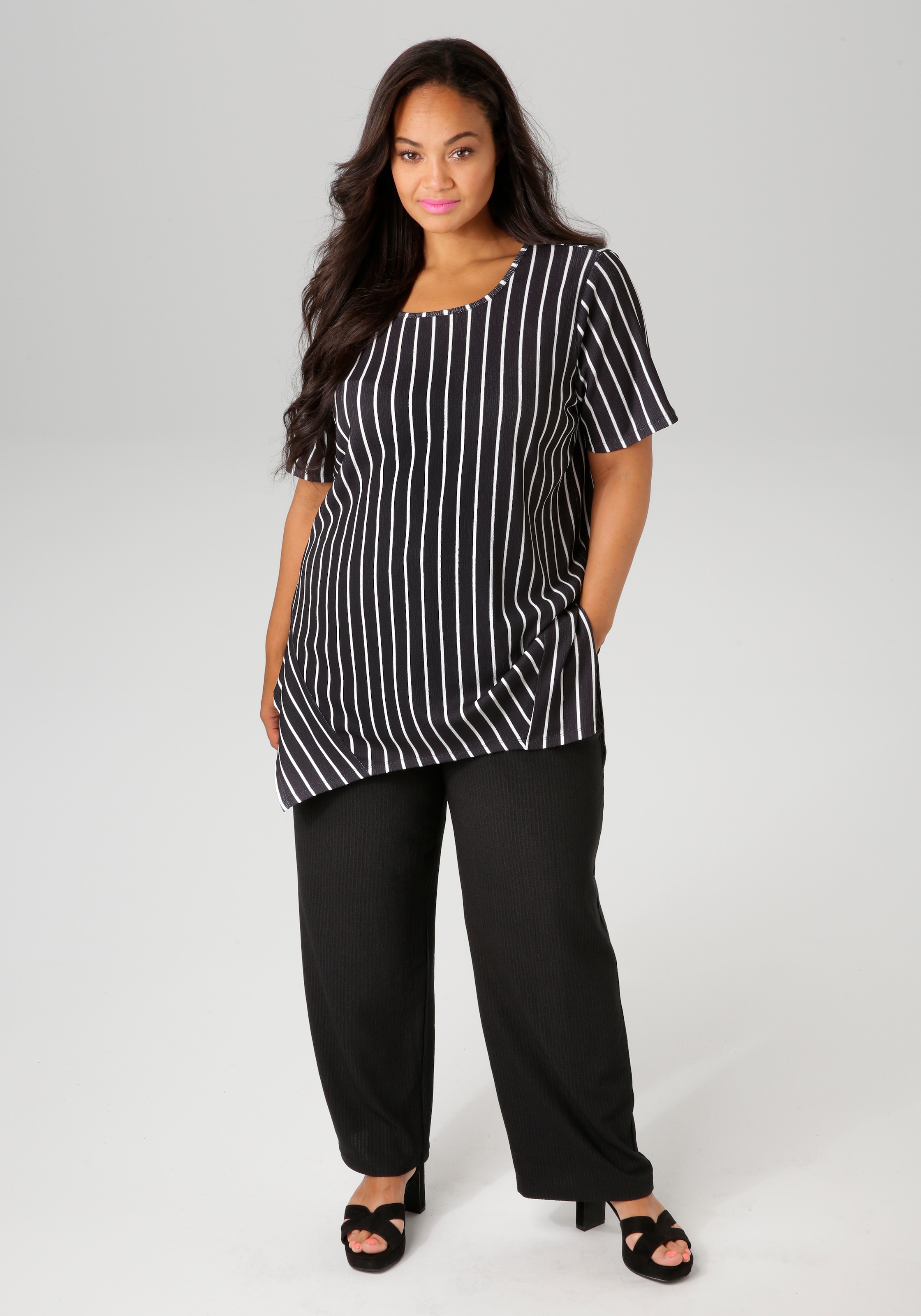 Aniston PLUS Blusenshirt, mit dezenter Streifenlook Struktur - NEUE KOLLEKTION