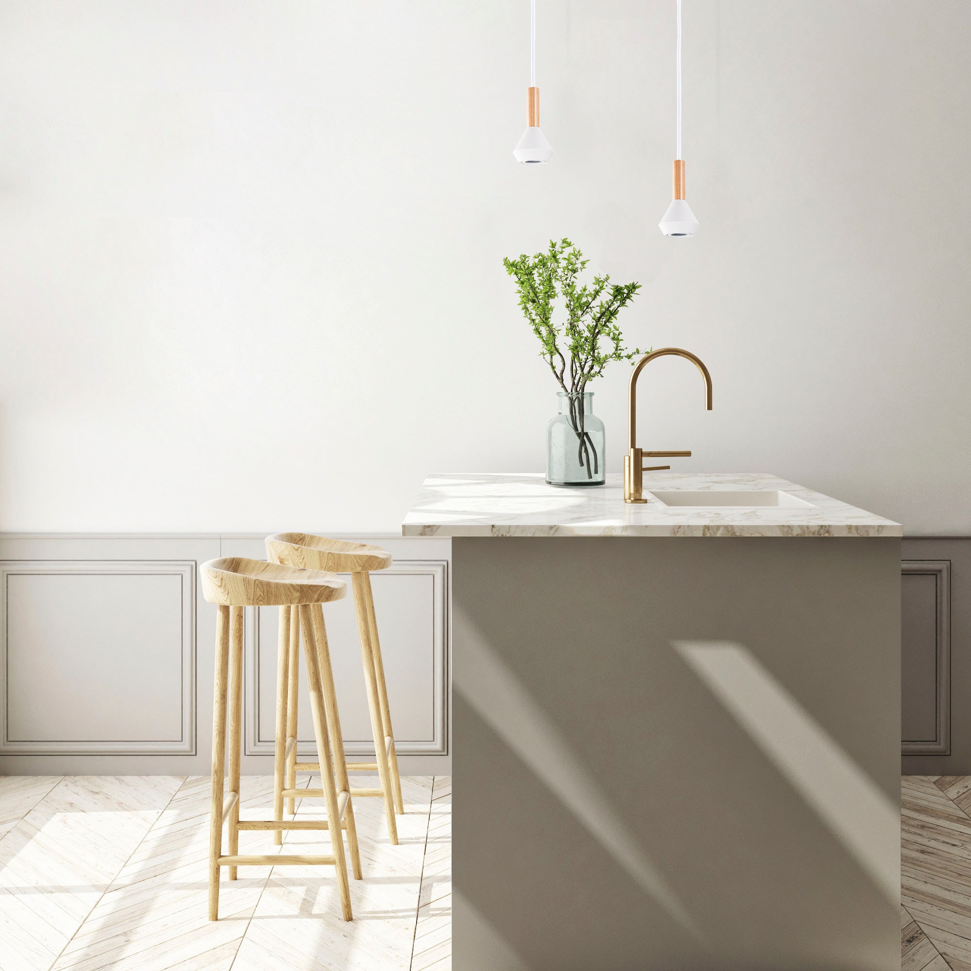 Paco Küchenlampe Wohnzimmer Esszimmer Modern Jahren Garantie kaufen Home »MORA«, XXL online GU10 3 Holz mit Metall | Klein Pendelleuchte