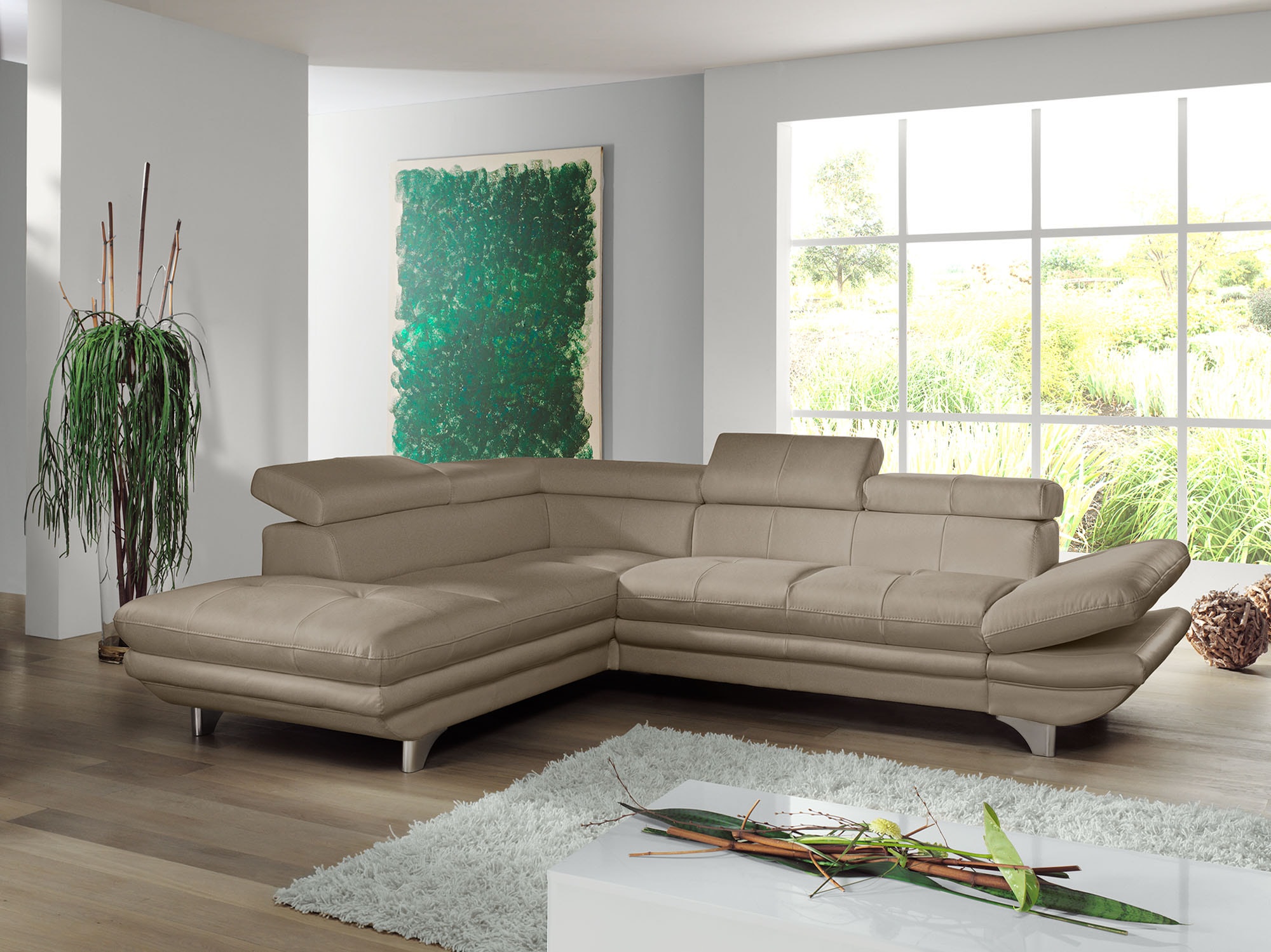 COTTA Ecksofa »Enterprise L-Form«, mit Arm- & Kopfteilverstellung, wahlweise mit Bettfunktion