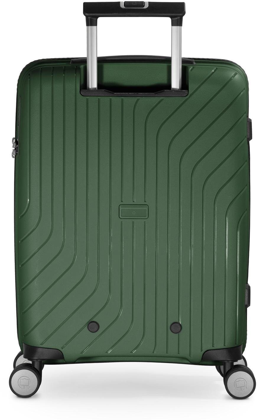 Hauptstadtkoffer Hartschalen-Trolley »TXL, 55 cm, dunkelgrün«, 4 Rollen, Hartschalen-Koffer Handgepäck-Koffer Reisegepäck TSA Schloss