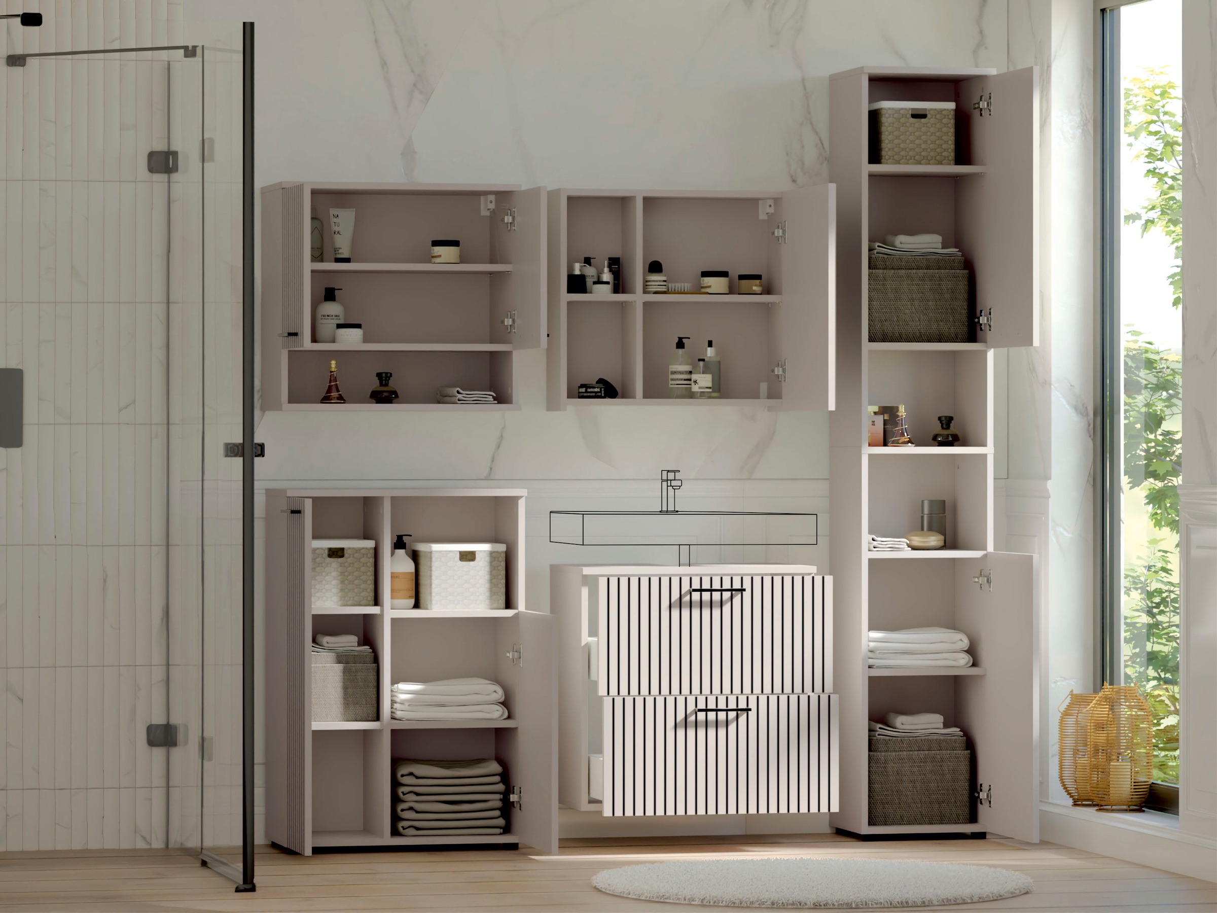 RESPEKTA Badezimmer-Set »Tilda« 5 Stk. tlg.