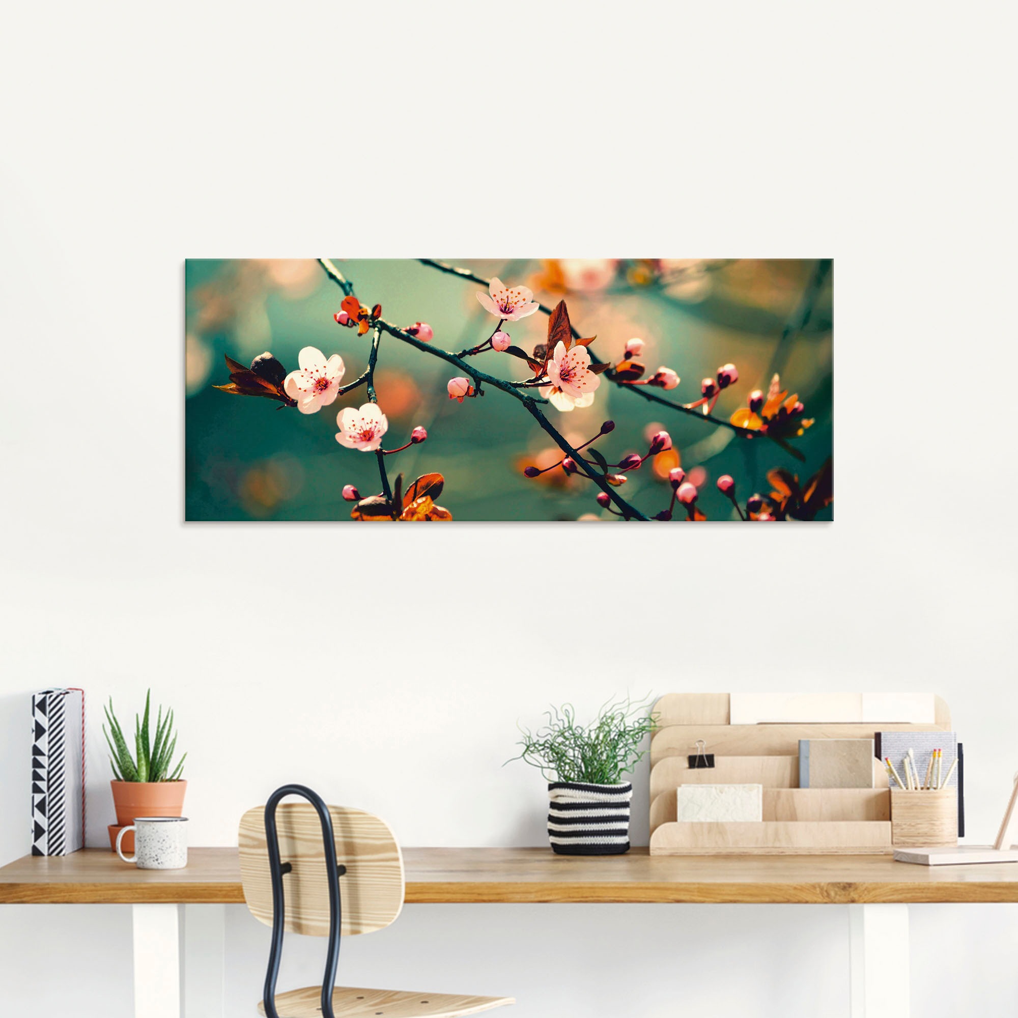 Artland Glasbild »Japanische Kirsch Sakura Blumen«, Blumen, (1 St.), in verschiedenen Größen