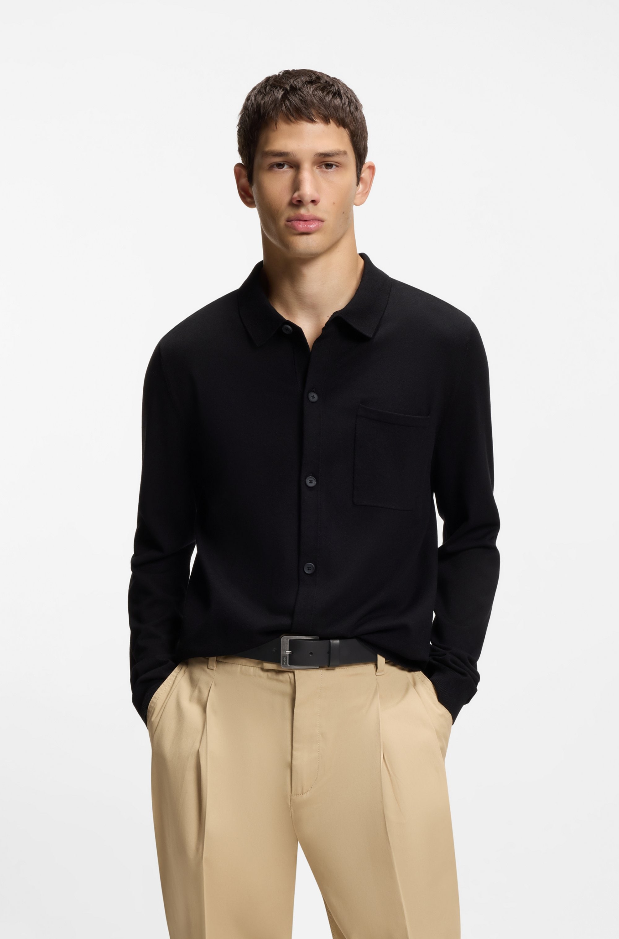 HUGO Ledergürtel »Grover Sz35« mit Logoprägung auf der Schließe