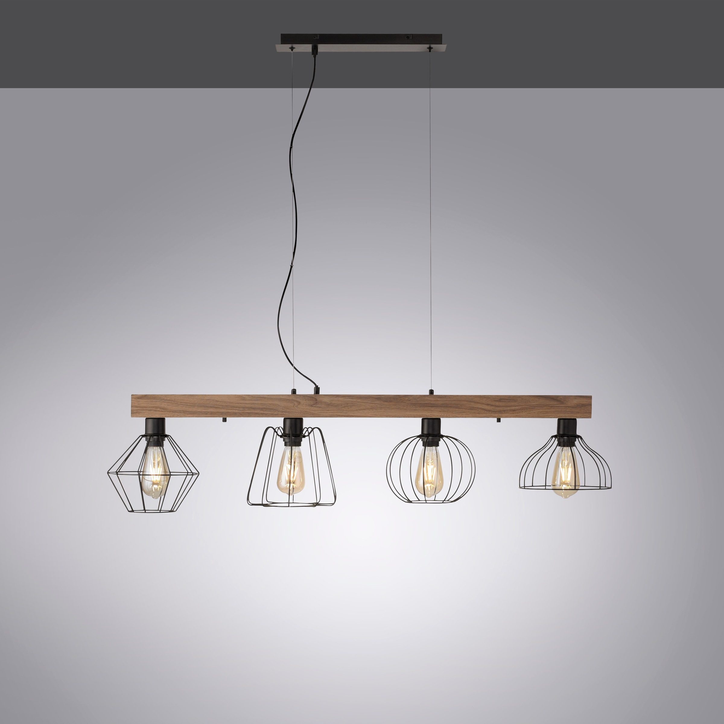 JUST LIGHT Pendelleuchte »KASKA«, 4 flammig, Leuchtmittel E27 | ohne Leuchtmittel, ExklusiveE27