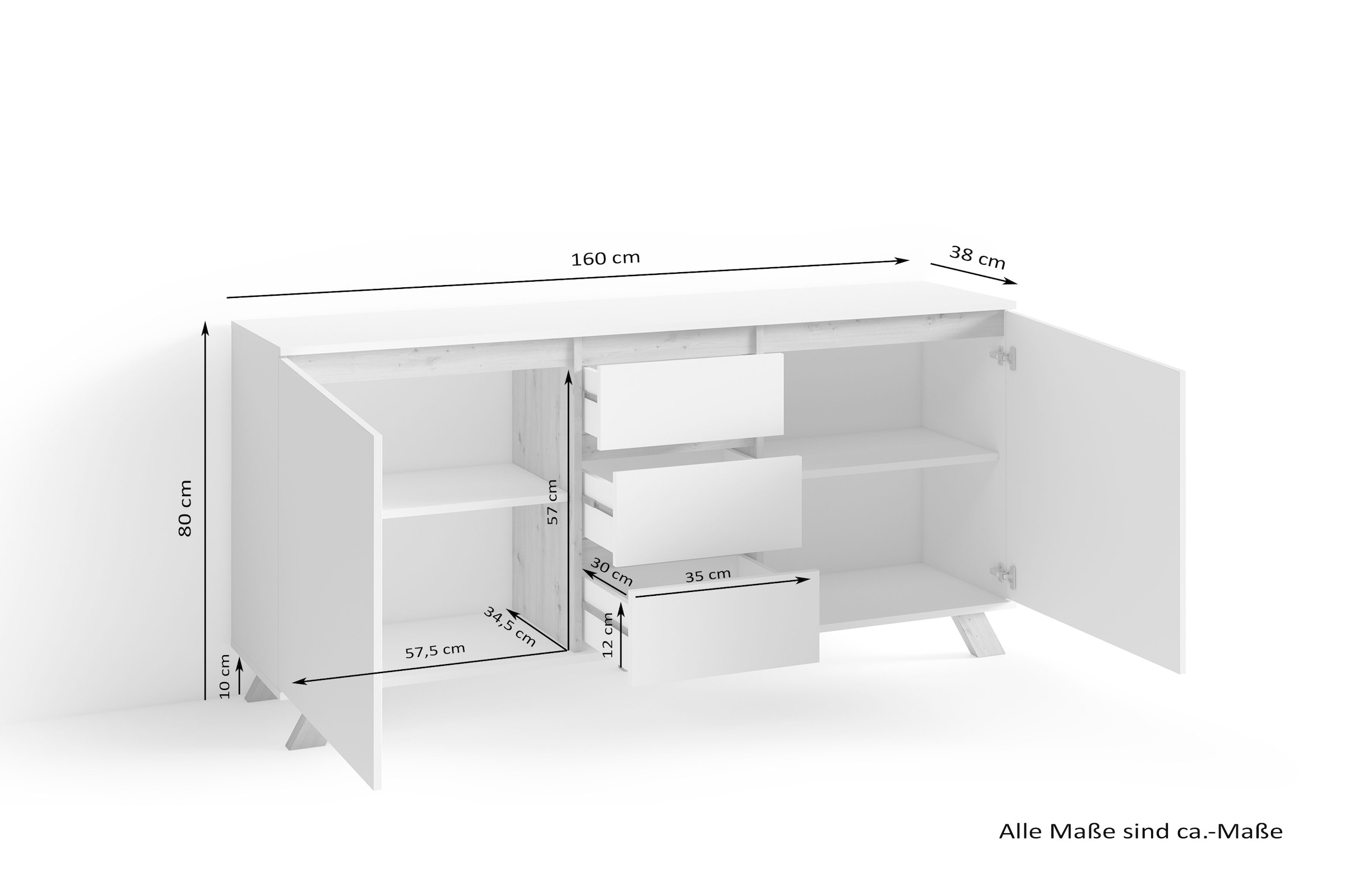 INOSIGN Sideboard »Valentin«, Breite 160 und 180 cm