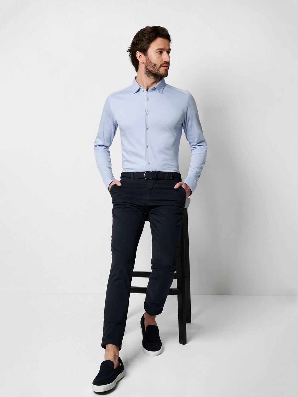 DESOTO Langarmhemd »Jerseyhemd Casual Kent«