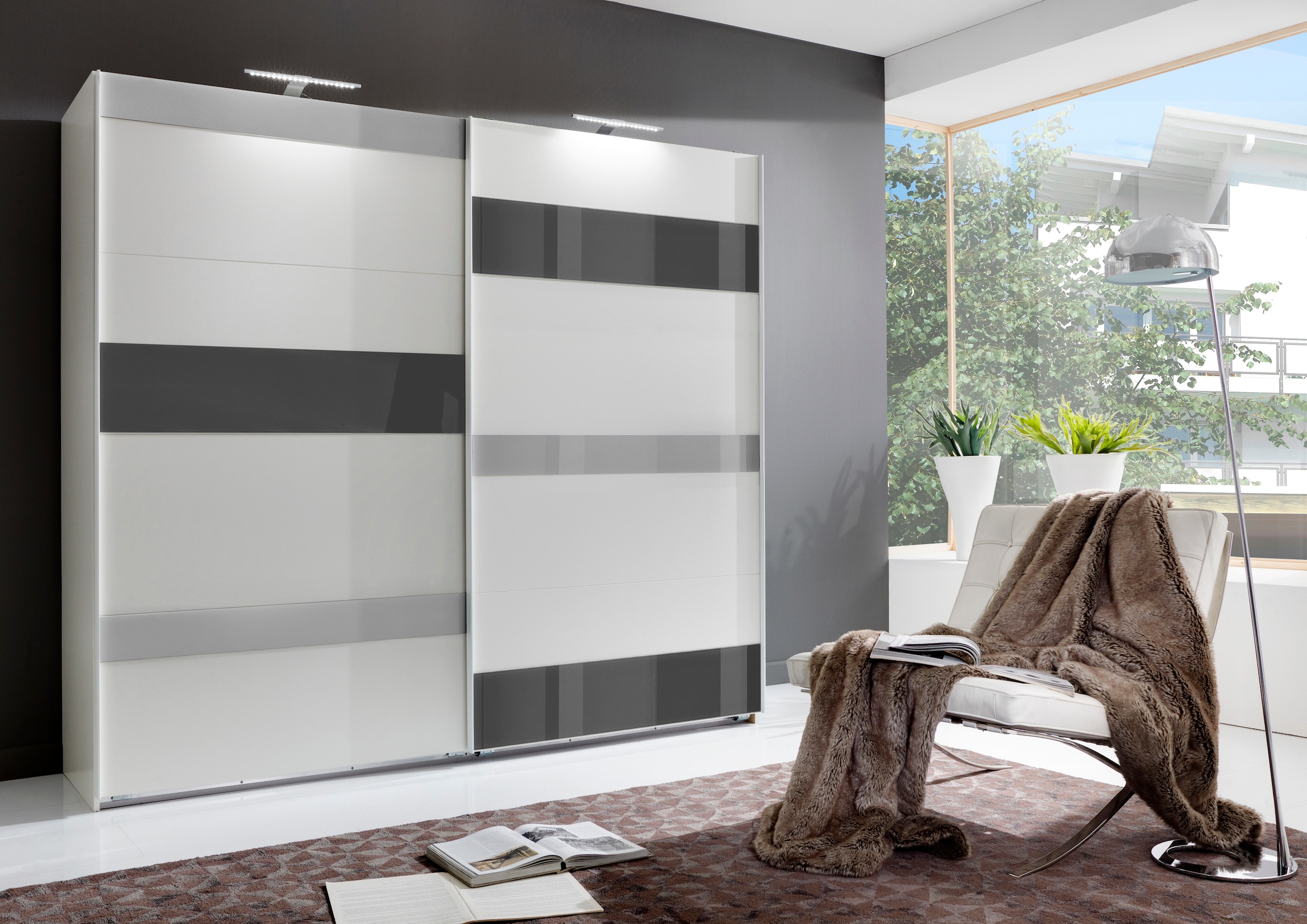 Wimex Schwebetürenschrank »Monaco« mit Glaselementen