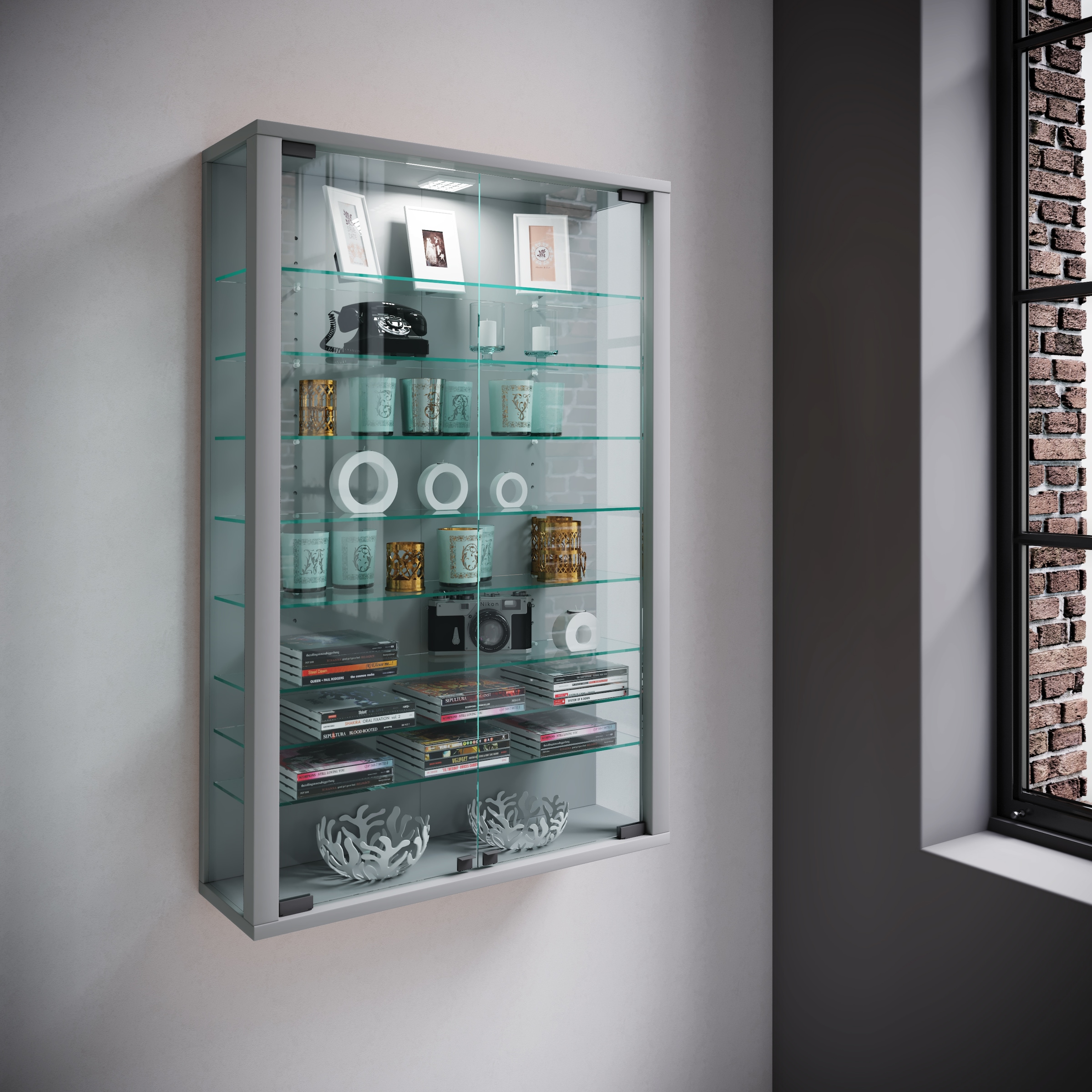 VCM Wandregal »Wandvitrine Hängevitrine Glasvitrine Vitrosa Mini«