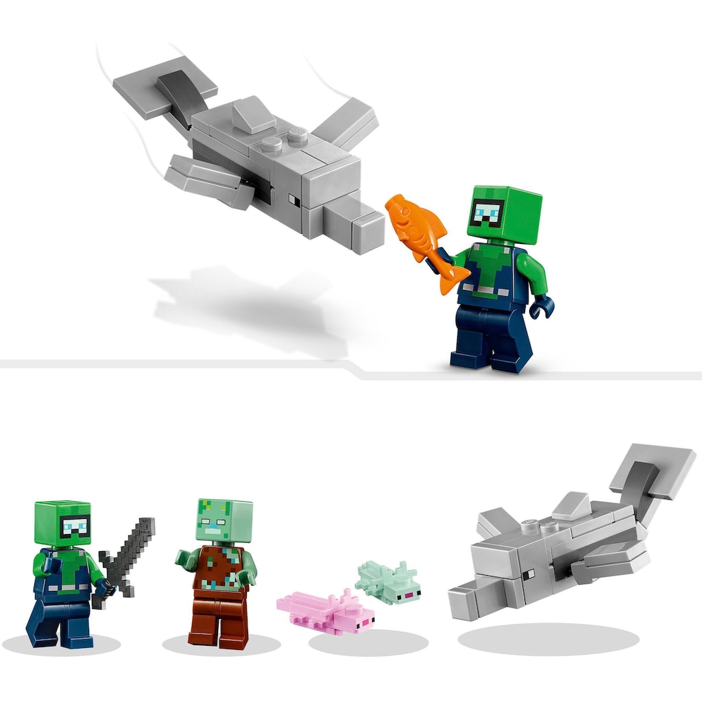 LEGO® Konstruktionsspielsteine »Das Axolotl-Haus (21247), LEGO® Minecraft«, (242 St.), Made in Europe