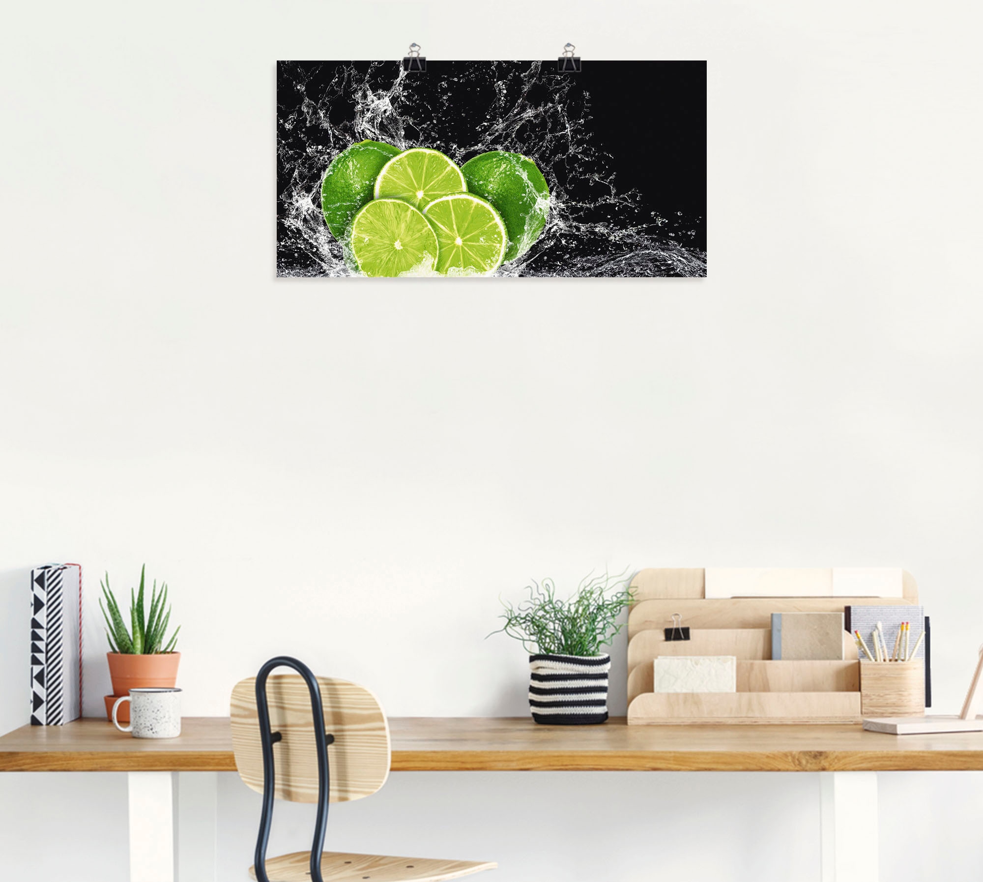 Artland Wandbild »Limone mit Spritzwasser«, Obst Bilder, (1 St.), als Leinwandbild, Poster, Wandaufkleber in verschied. Größen