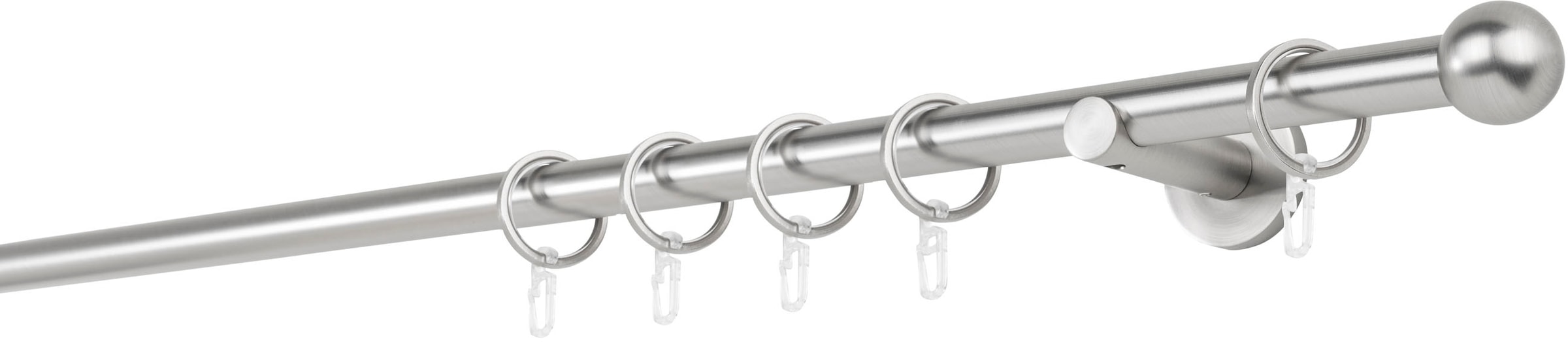 mydeco Gardinenstange "20mm Ball Wandträger 6,5 cm" 1 läufig-läufig Fixmaß