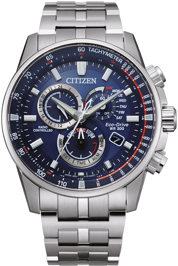Citizen Funkchronograph »CB5880-54L«, Armbanduhr, Herrenuhr, Solar, Stoppfunktion
