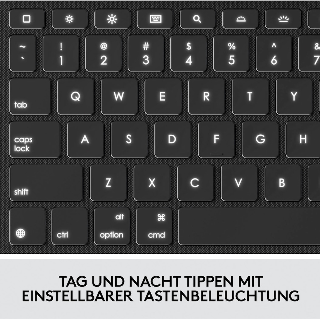 Logitech ergonomische Tastatur »Combo Touch Case mit Trackpad für iPad (7., 8. und 9. Generation)«, (Touchpad)