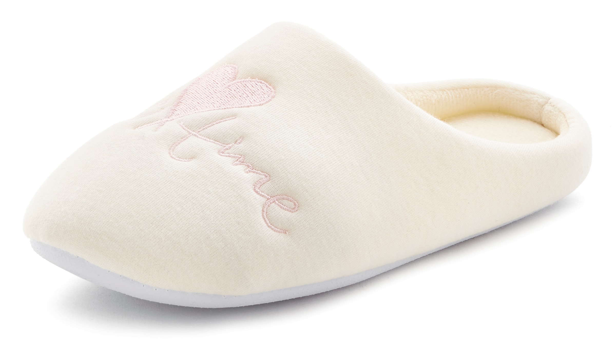 Vivance Pantolette »Hausschuh, Pantoffel, Clog,«, mit verspieltem Schriftzug VEGAN