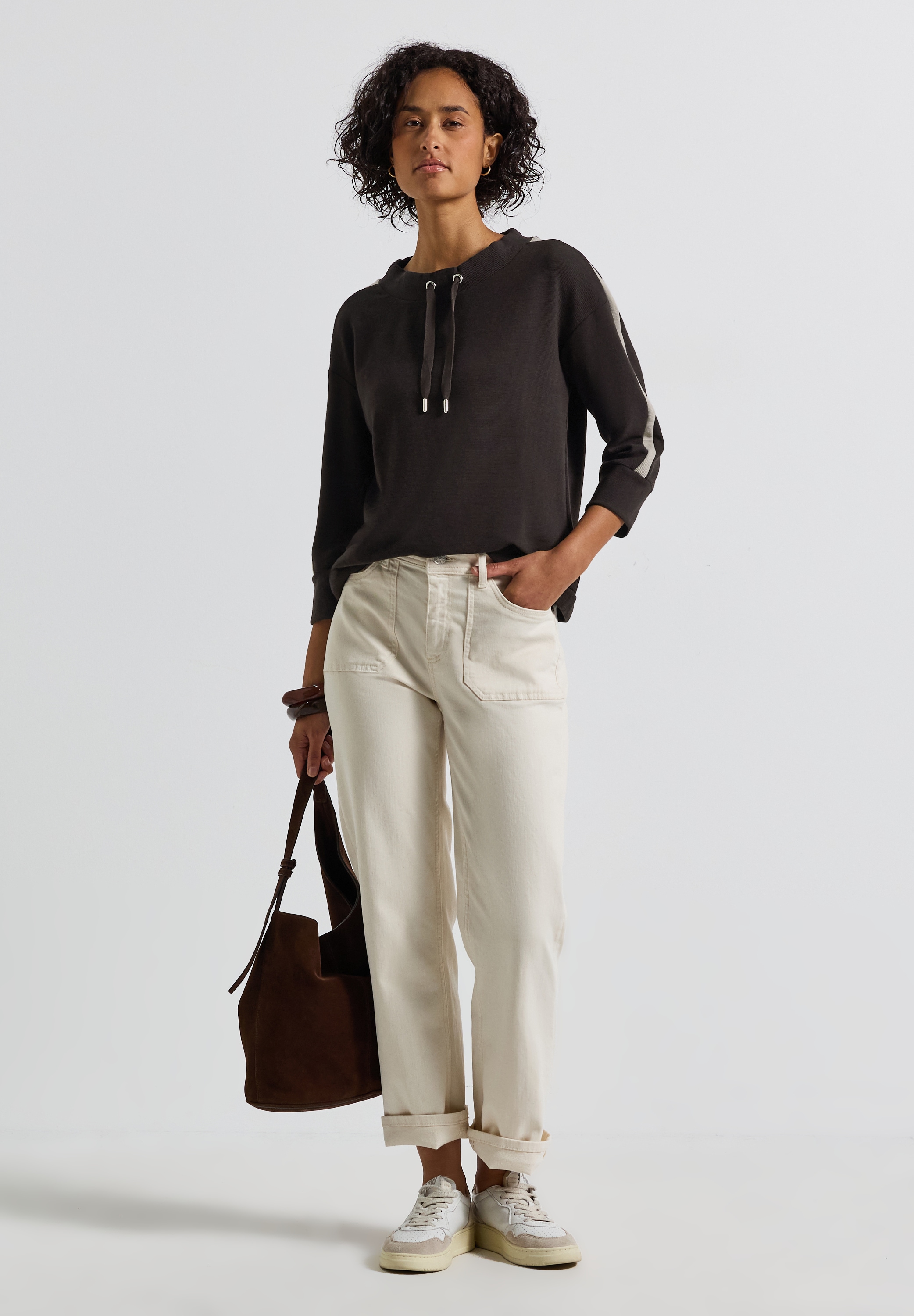 STREET ONE Kapuzensweatshirt , Ottoman Shirt mit Tape
