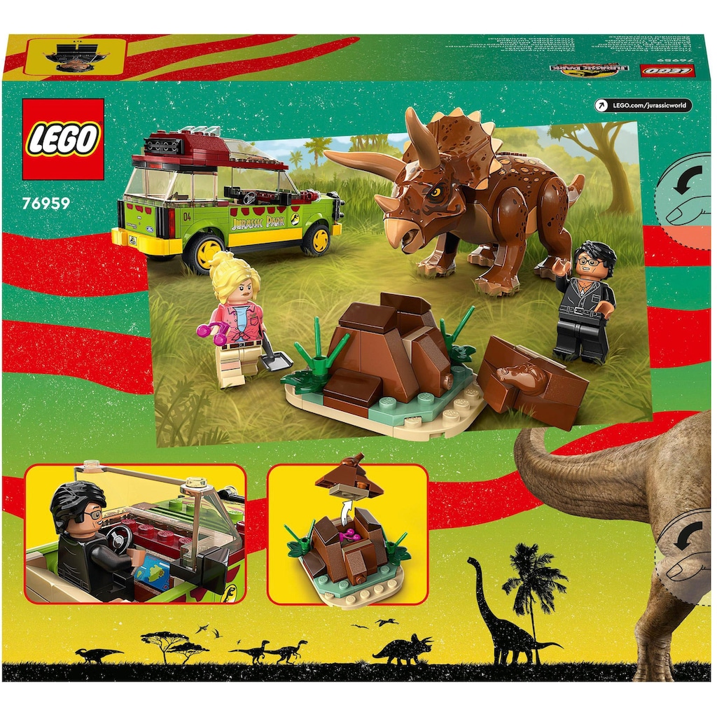 LEGO® Konstruktionsspielsteine »Triceratops-Forschung (76959), LEGO® Jurassic Park«, (281 St.), Made in Europe