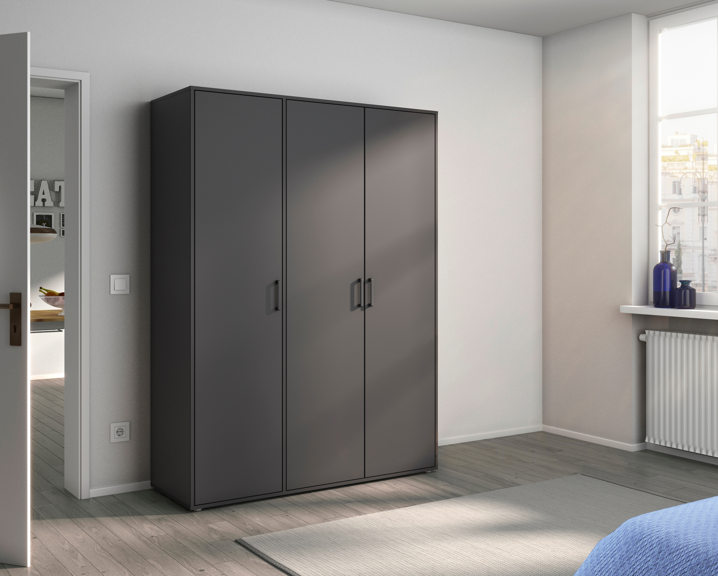 rauch Kleiderschrank »VOYAGER Garderobe Wäscheschrank TOPSELLER Schlafzimmer«, (in 3 verschiedenen Ausstattungen BASIC/CLASSIC/PREMIUM), Schrank mit modernen Griffen in viel Stauraum MADE IN GERMANY