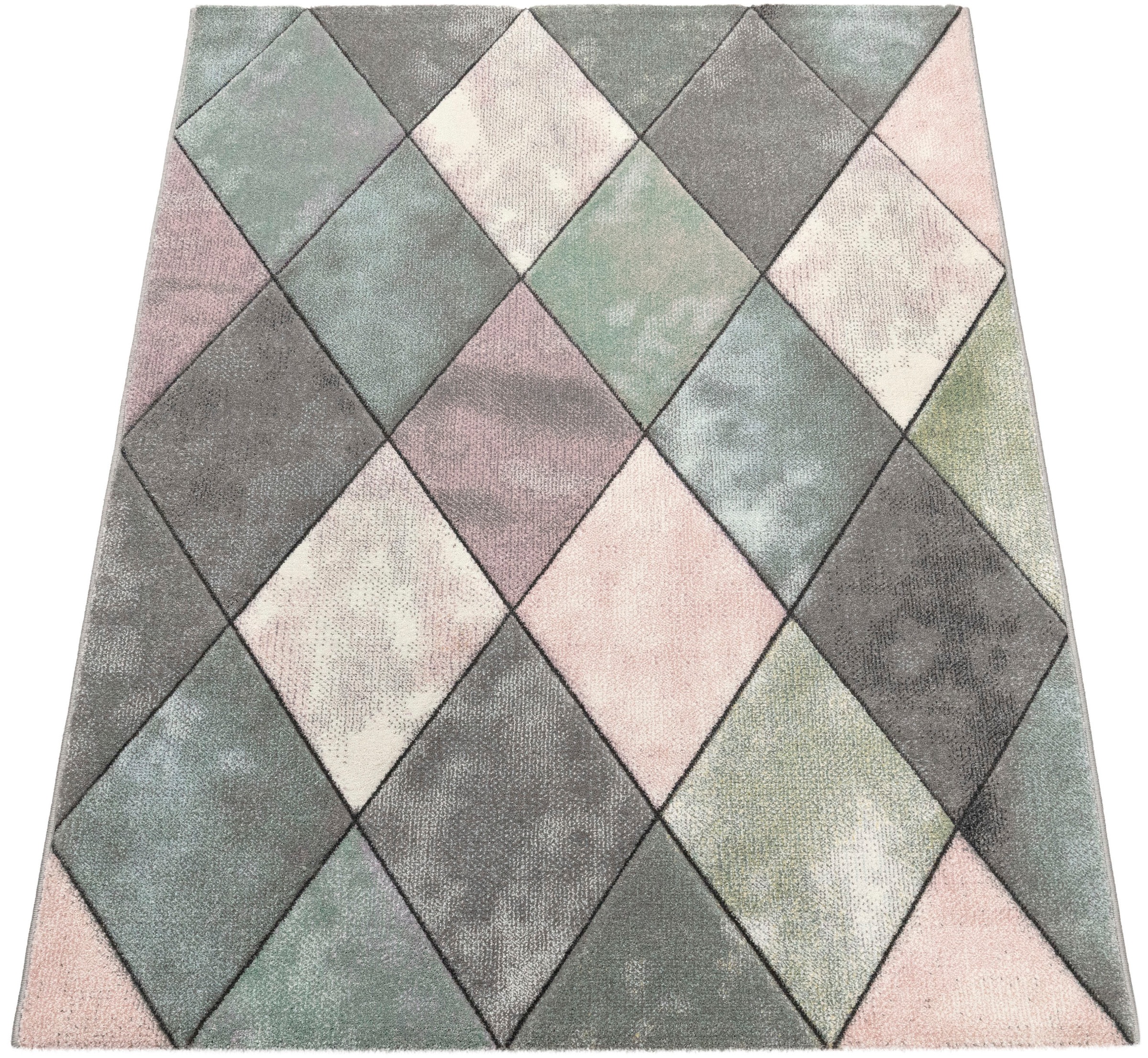 Paco Home Läufer »Lara 238«, rechteckig, 16 mm Höhe, Kurzflor, Pastell-Farben, handgefertigter Konturenschnitt