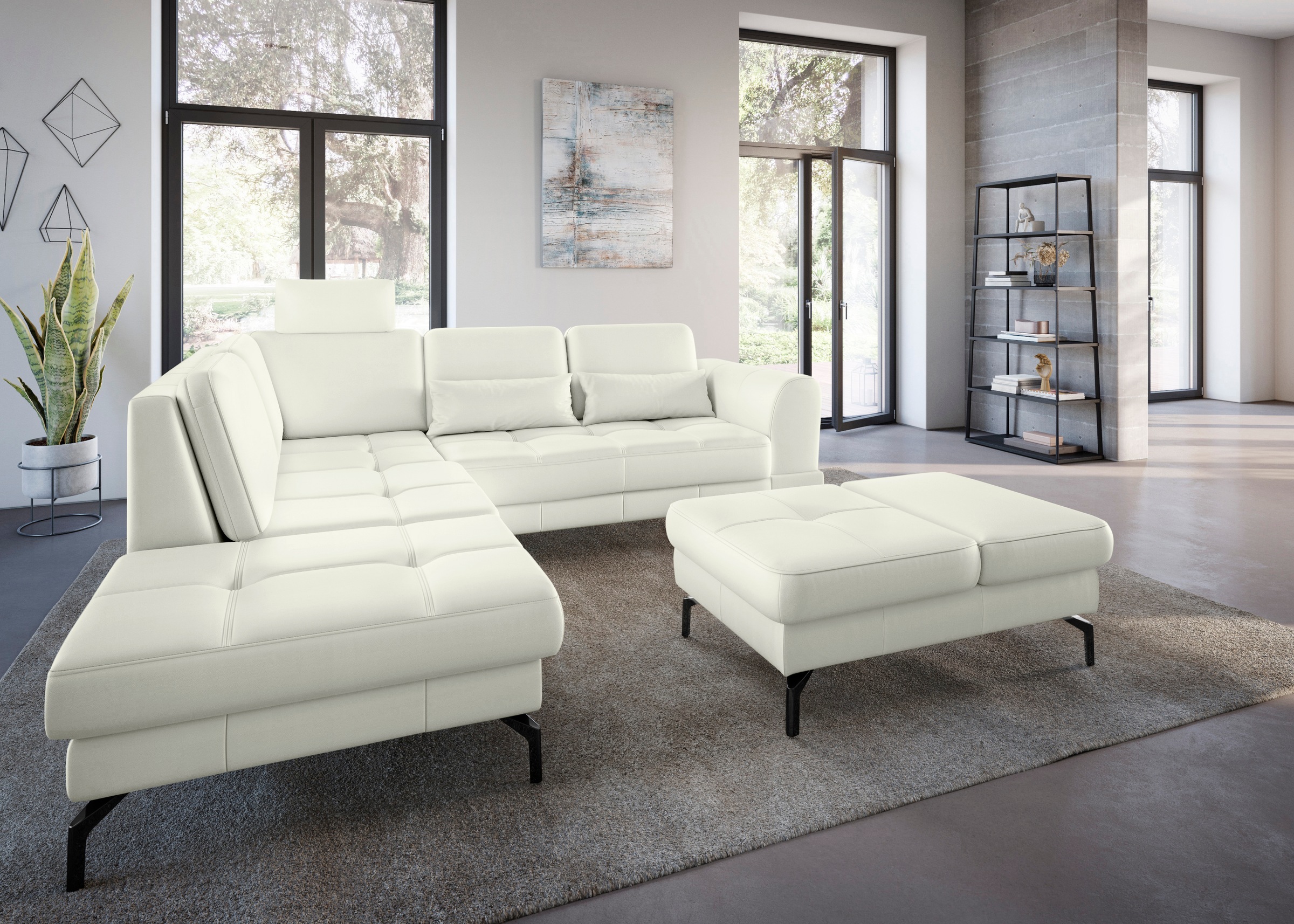 sit&more Hocker »Bendigo«, mit Klappfunktion, Bodenfreiheit 15 cm, wahlweise in 2 Fußfarben