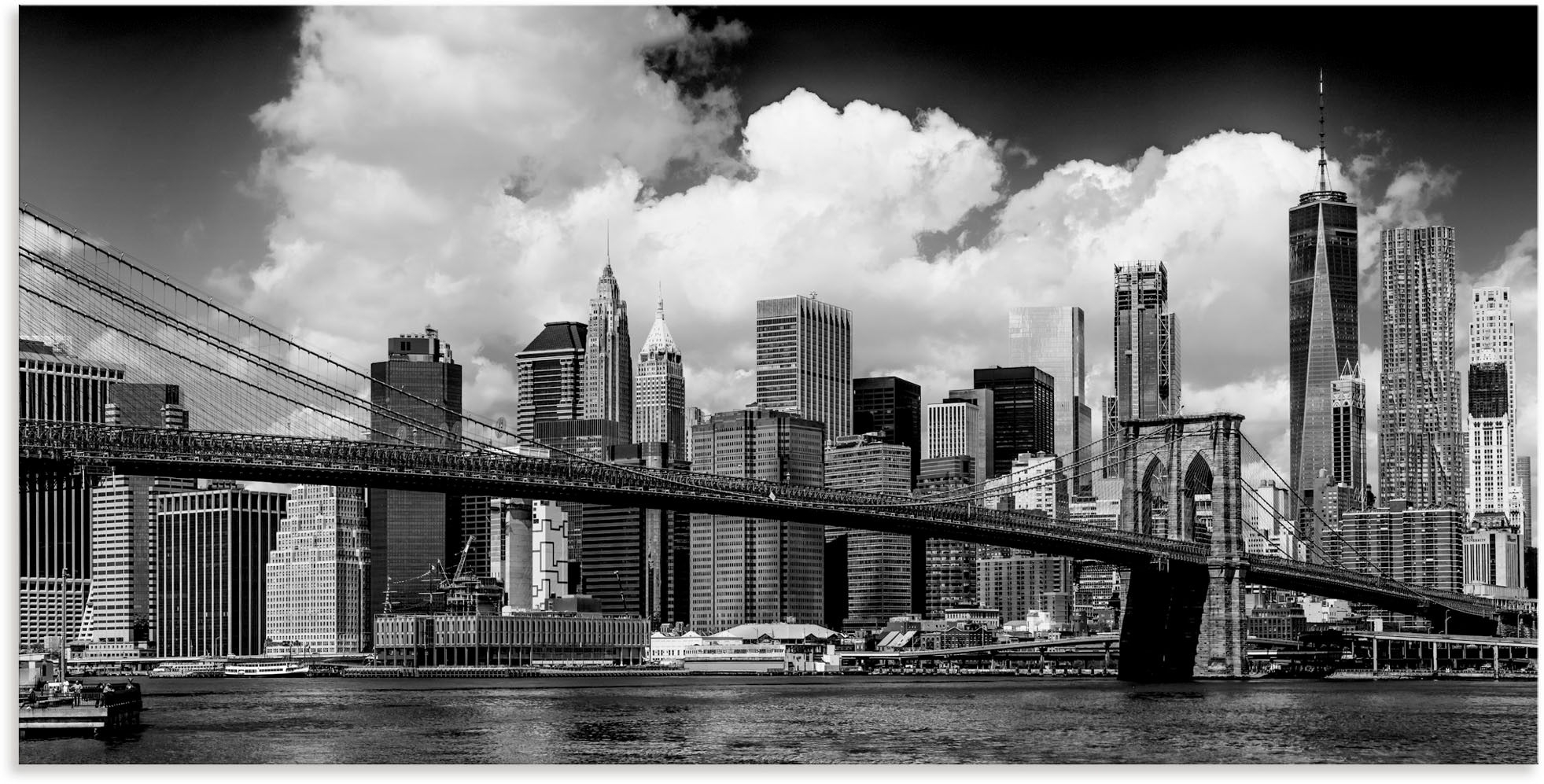 Artland Wandbild »Manhattan Skyline, Wandaufkleber Größen Brooklyn als St.), (1 auf kaufen Alubild, Leinwandbild, Poster Raten versch. in Bridge«, New York, oder