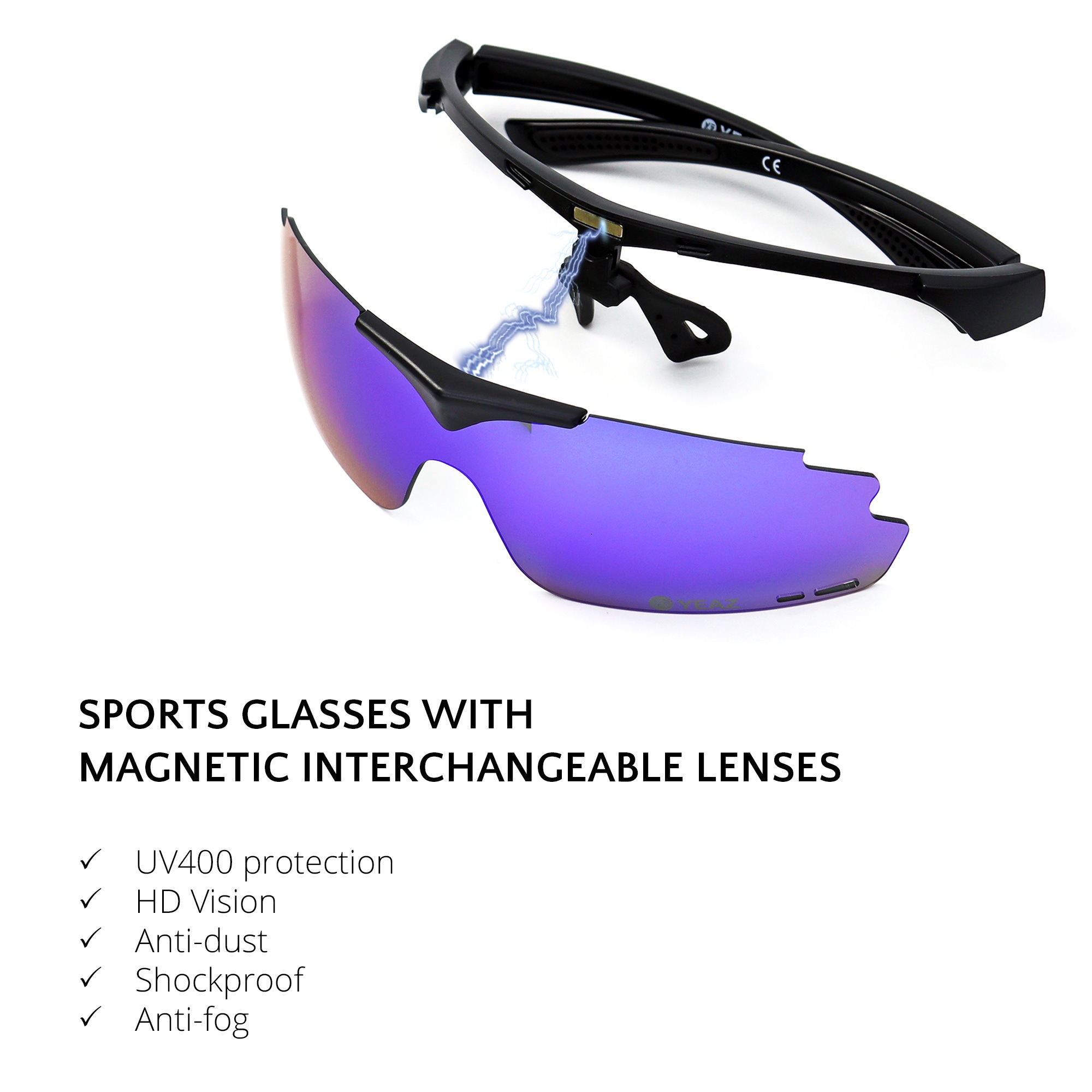 YEAZ Snowboardbrille »Magnet-Sport-Sonnenbrille SUNUP«
