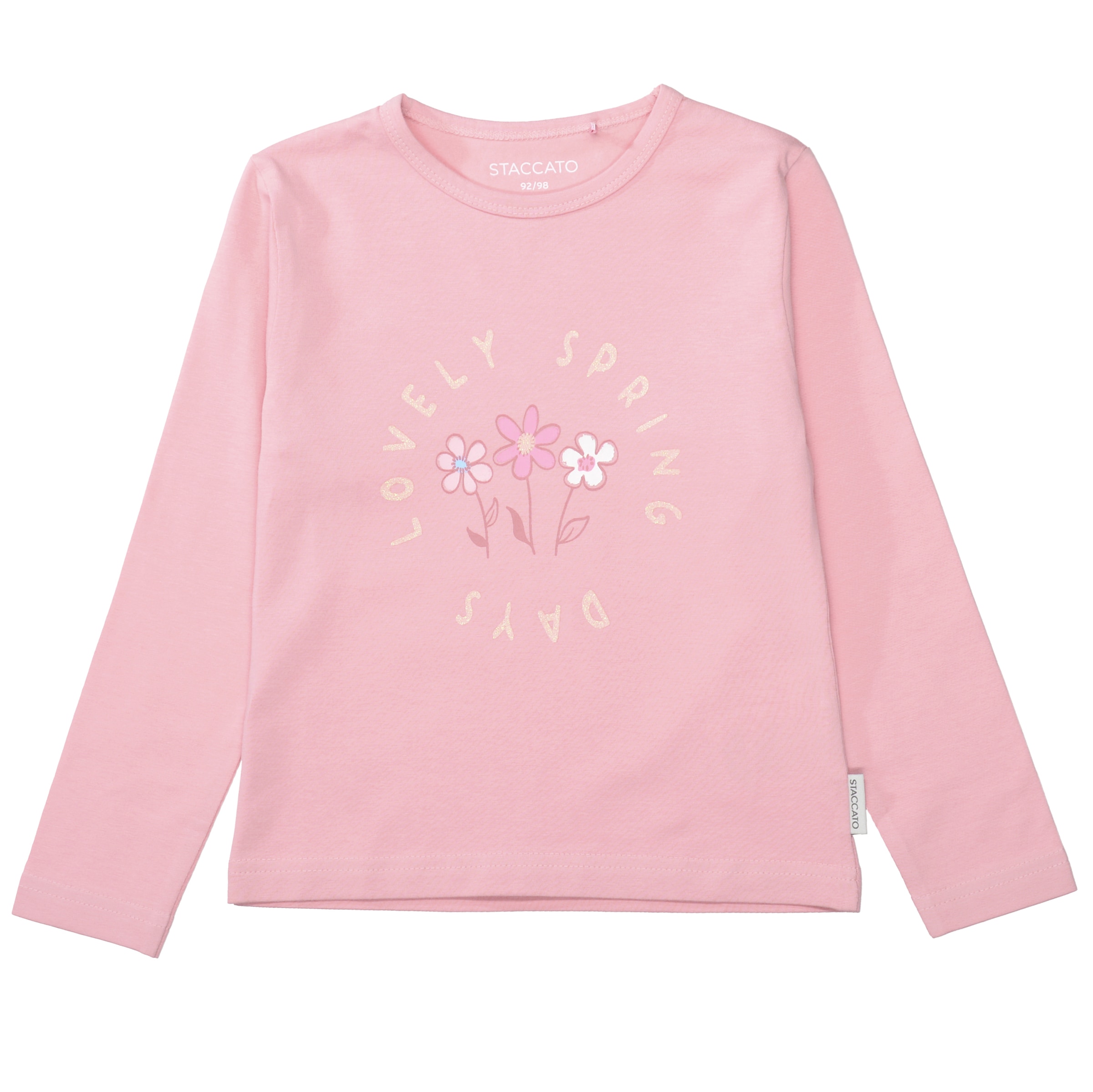 STACCATO Langarmshirt 2 tlg. 2er Pack bedruckt, florales Muster, für Girls