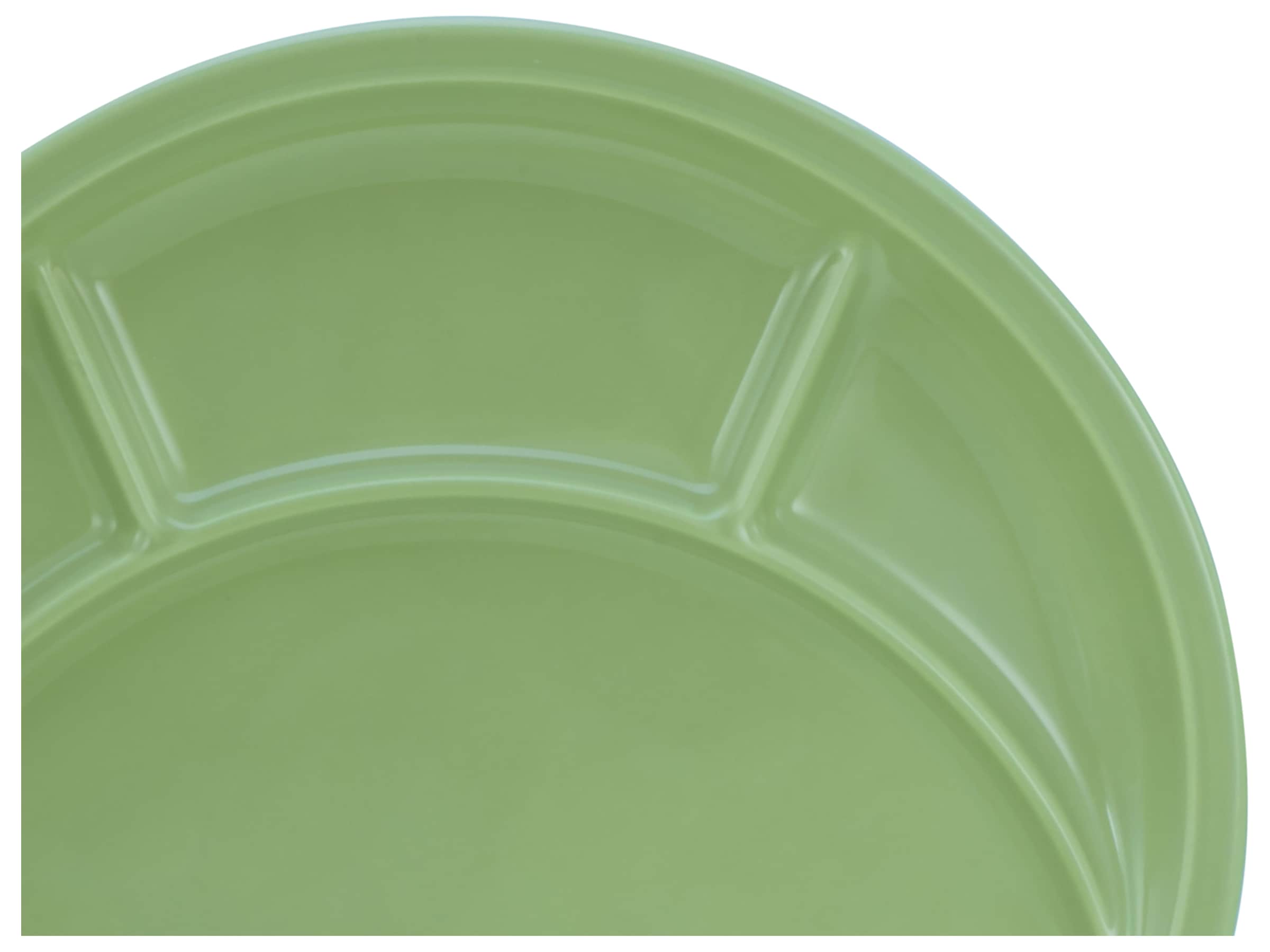 CreaTable Fondueteller »Universal Grün, Fondueteller 4-tlg« Teller Set, Spezielle Bodenkonstruktion