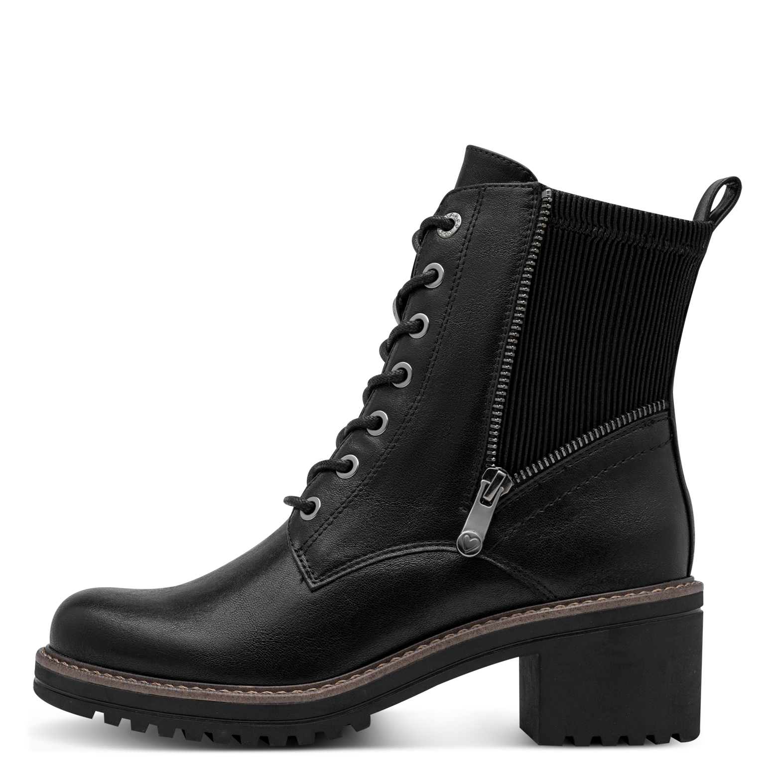 MARCO TOZZI Schnürstiefelette »LUTTER«  Blockabsatz, Ankle Boots mit Reißverschluss und Textil-Einsatz