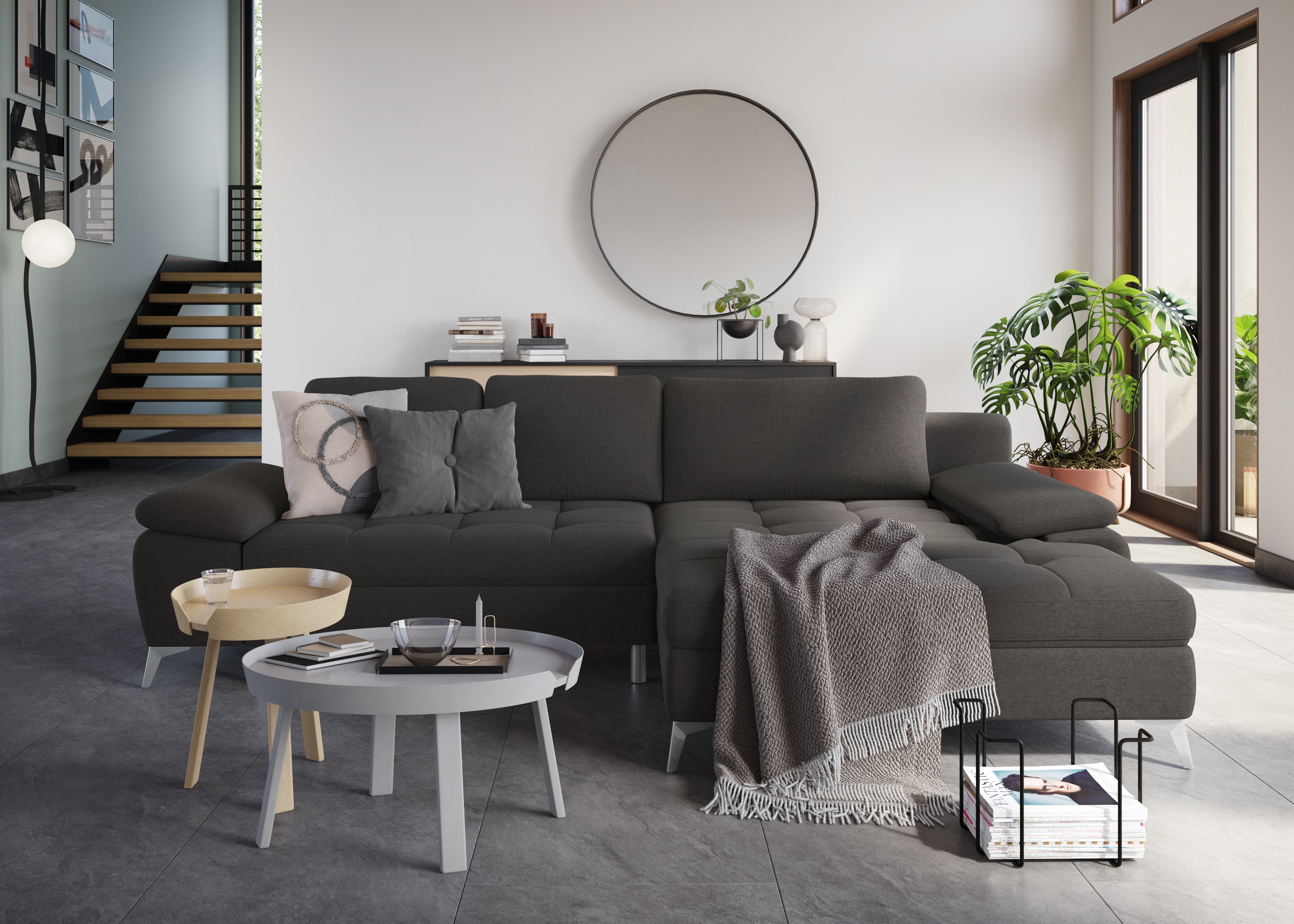 sit&more Ecksofa "Latigo L-Form" mit Mega-Recamiere, wahlweise mit Schlaffunktion und Bettkasten