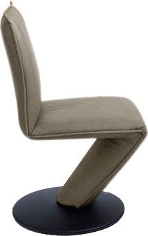 K+W Komfort & Wohnen Drehstuhl »Drive«, Leder CLOUD, Stuhl mit federnder Sitzschale, Drehteller in Metall schwarz Struktur