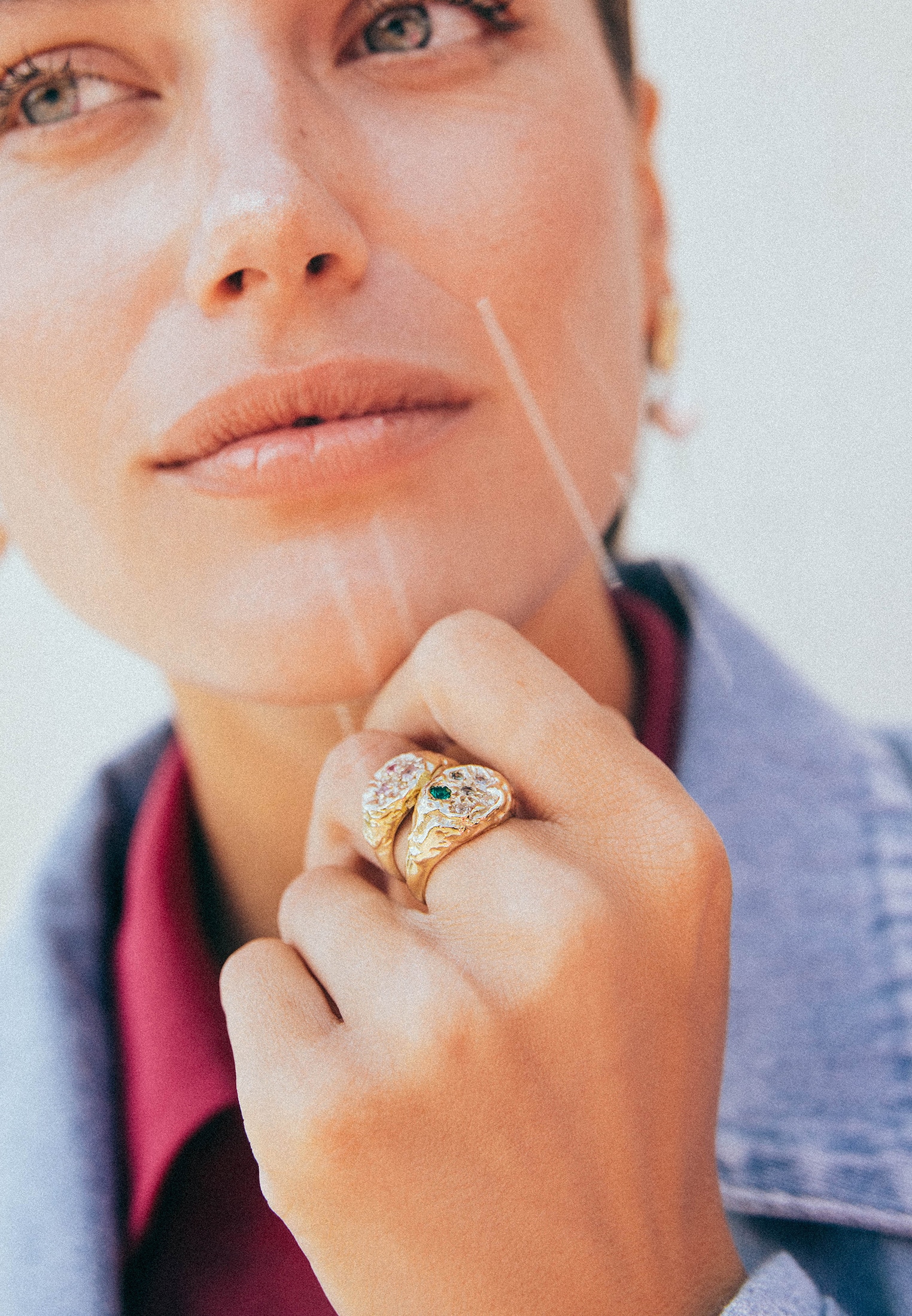 HAZE & GLORY Silberring »Ring Saphir Rosa - Tilli 375 Gelbgold«