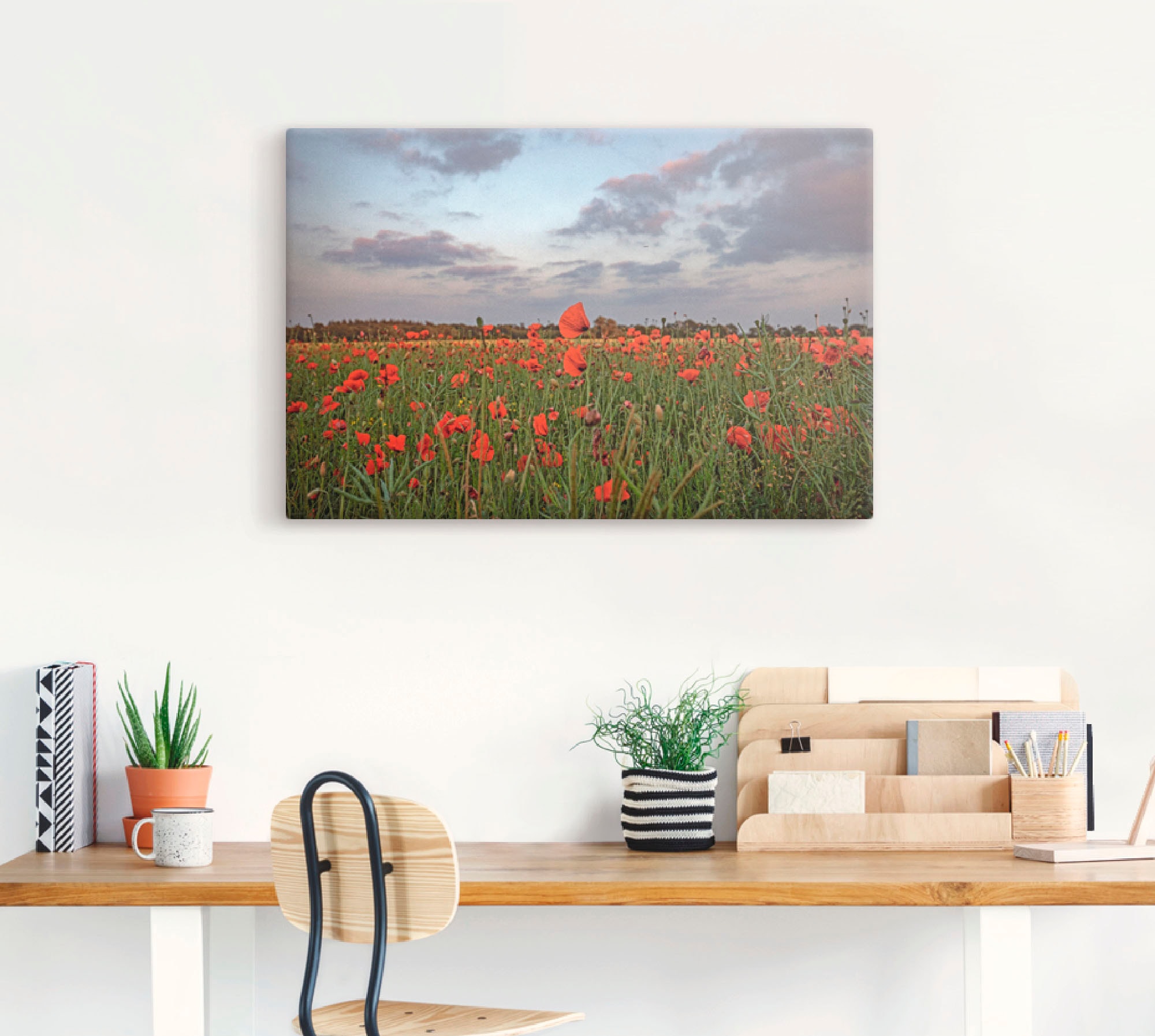 Artland Wandbild »Mohnblumenfeld«, Blumenwiese, (1 St.), als Leinwandbild in verschied. Größen
